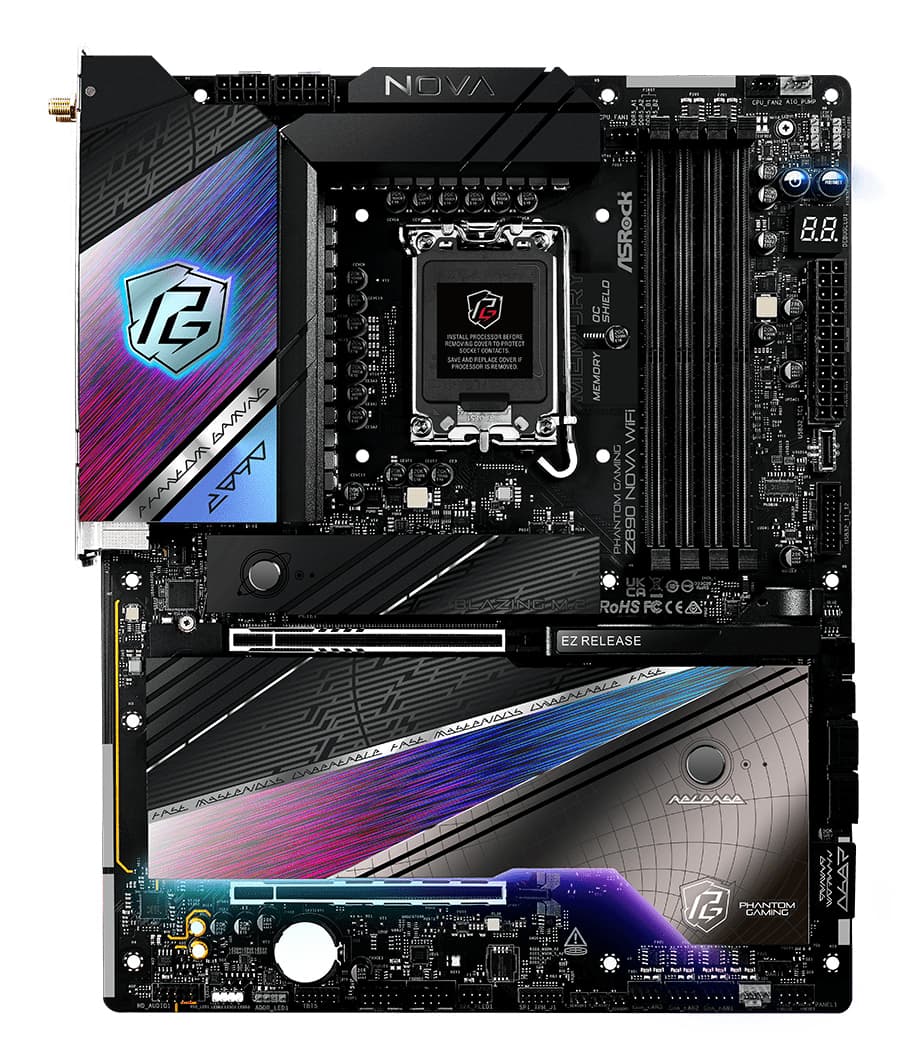 Placa de baza ASRock Z890 Nova WiFi Mainboard, Sockel LGA 1851, Intel Z890, ATX, DDR5 "90-MXBPS0-A0UAYZ" — miniatură