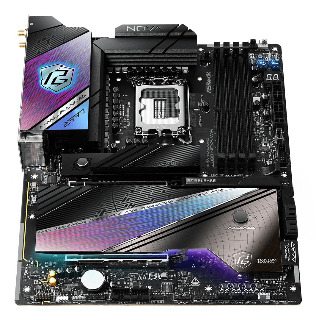 Placa de baza ASRock Z890 Nova WiFi Mainboard, Sockel LGA 1851, Intel Z890, ATX, DDR5 "90-MXBPS0-A0UAYZ" — miniatură