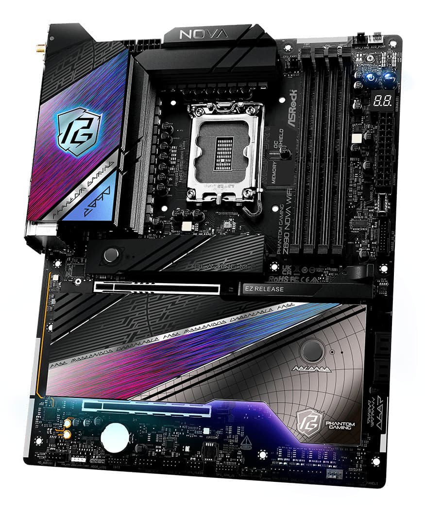 Placa de baza ASRock Z890 Nova WiFi Mainboard, Sockel LGA 1851, Intel Z890, ATX, DDR5 "90-MXBPS0-A0UAYZ" — miniatură