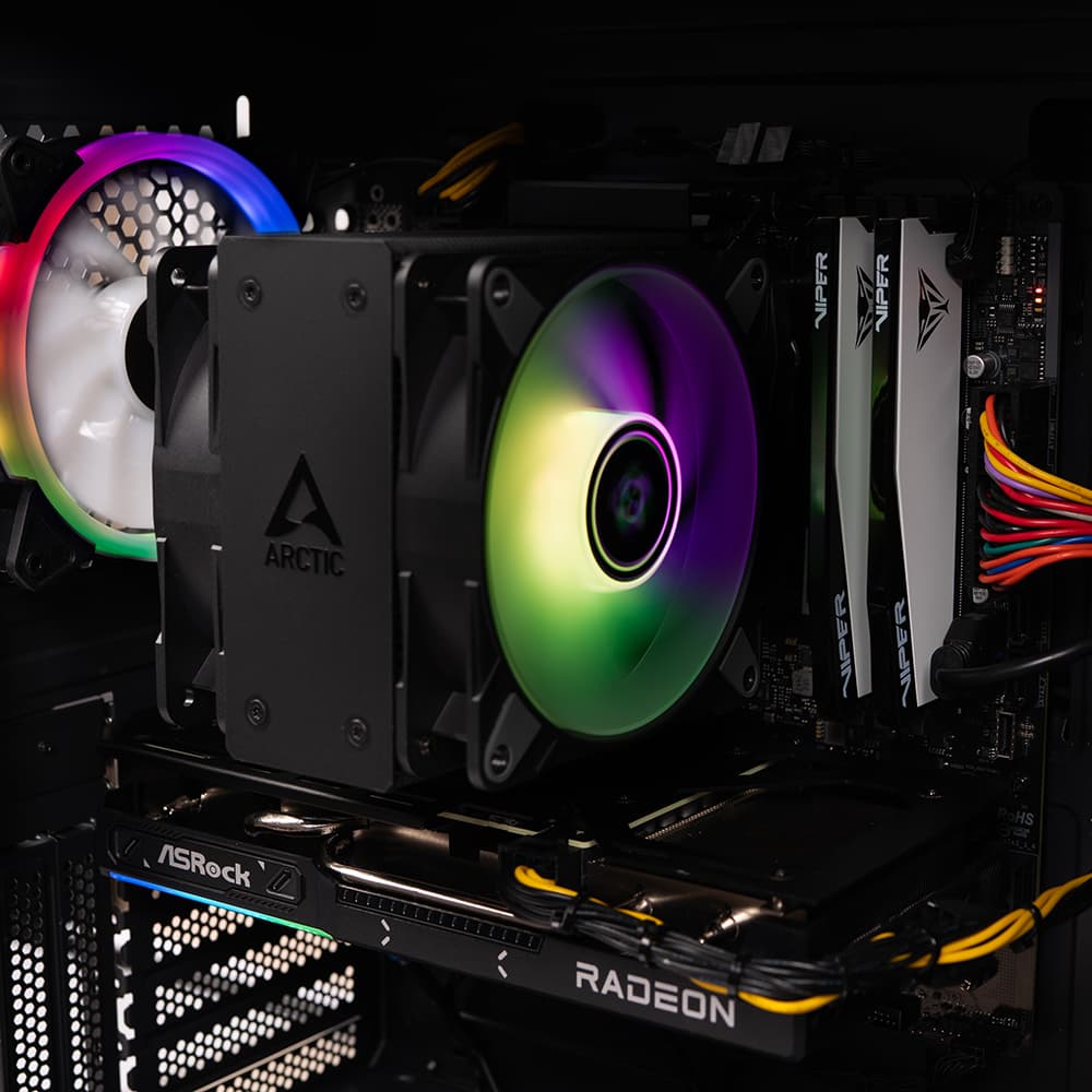 Sistem Desktop PC Gaming Spacer Conqueror, Ryzen 5 9600X, 32 GB DDR5, 2 TB SSD, Radeon RX 9060 XT Challenger 8GB OC, No OS, negru, "SPACER-Conqueror-10VN" - 5949046616149 — miniatură