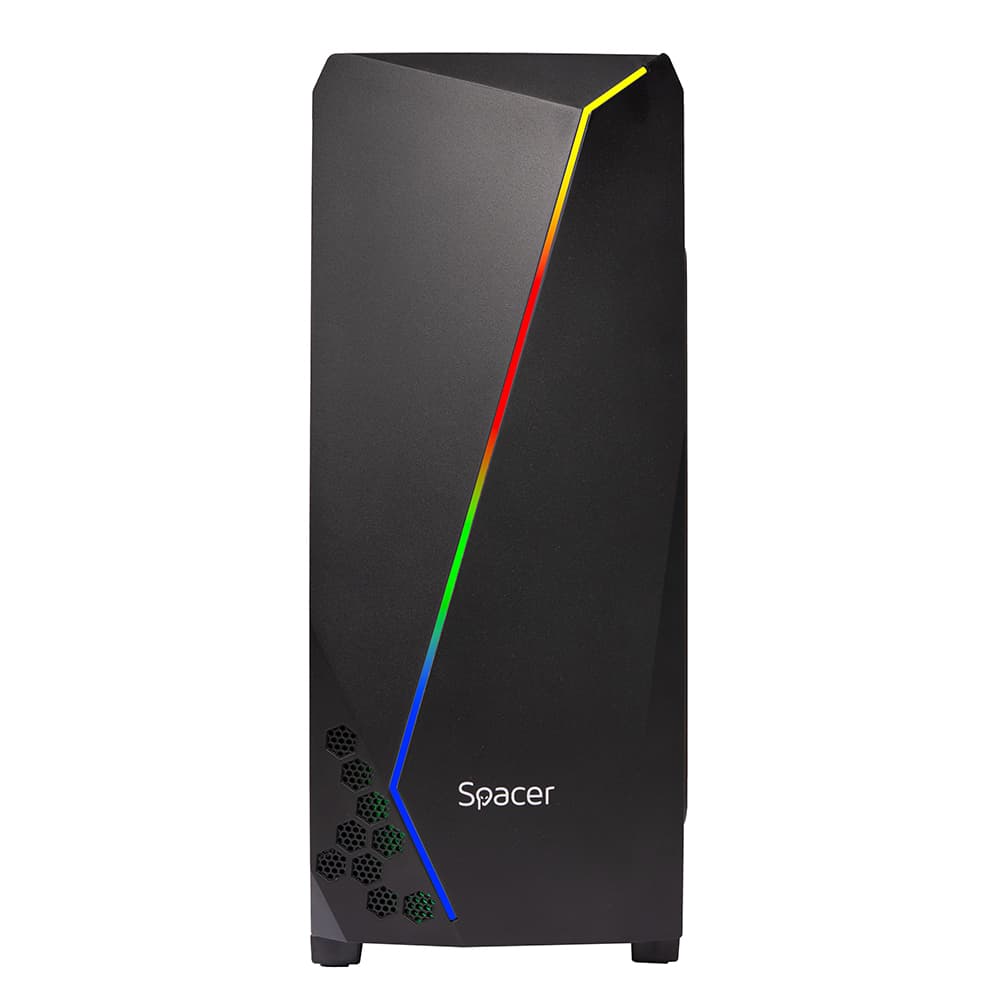Sistem Desktop PC Spacer Disruptor, Ryzen 5 3400G, 16GB DDR4, 1TB SSD, video on board, no OS, negru, "SPACER-Disruptor-12VN" - 5949046616156 — miniatură