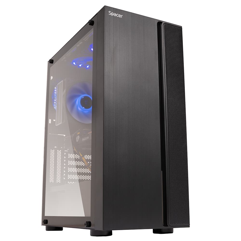 Sistem Desktop PC Gaming Spacer Dominator, i5-14400F, 32GB DDR4, 1TB SSD, RX 6500 XT 8GB GDDR6, no OS, negru, "SPACER-Dominator-08VN" - 5949046616125