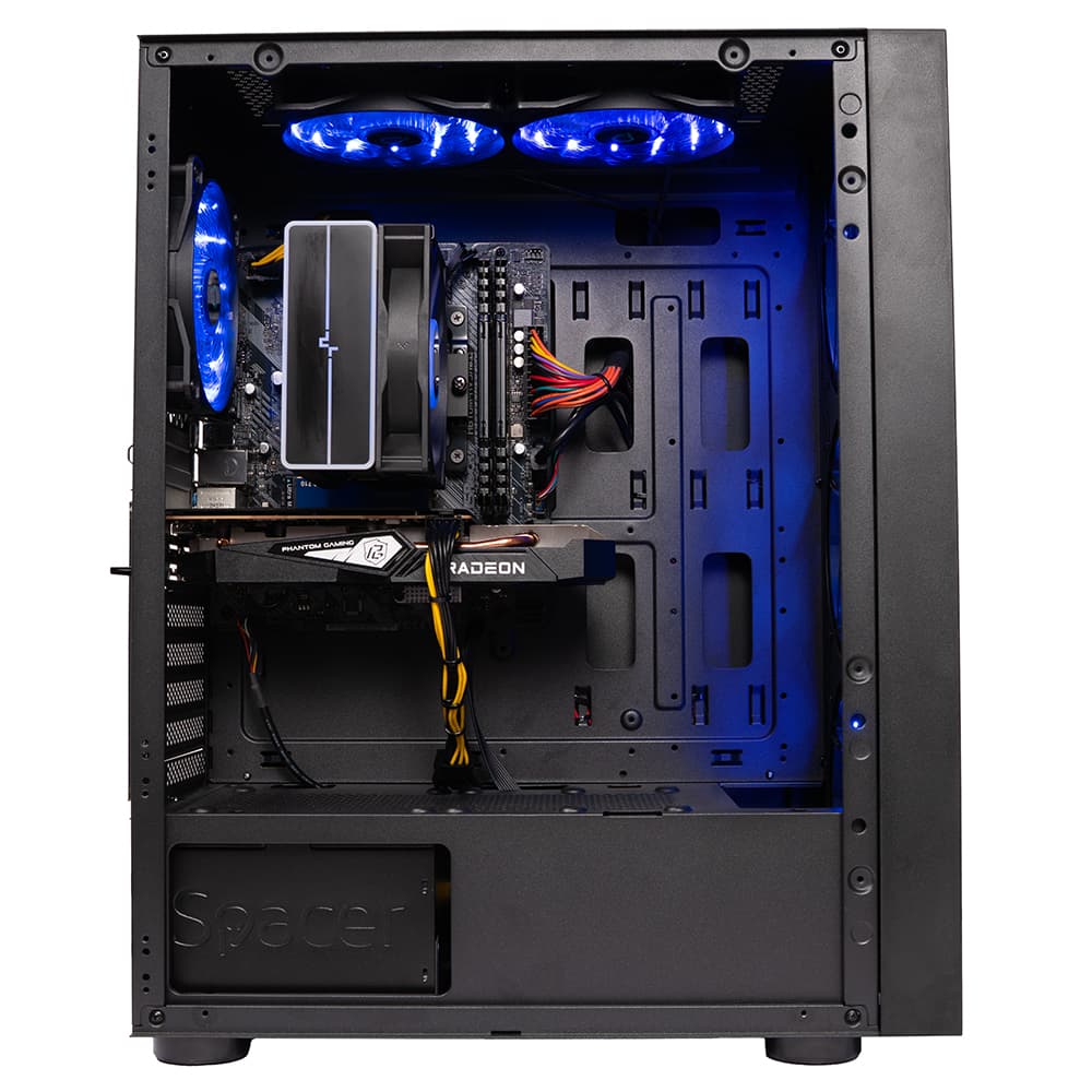 Sistem Desktop PC Gaming Spacer Dominator, i5-14400F, 32GB DDR4, 1TB SSD, RX 6500 XT 8GB GDDR6, no OS, negru, "SPACER-Dominator-08VN" - 5949046616125 — miniatură