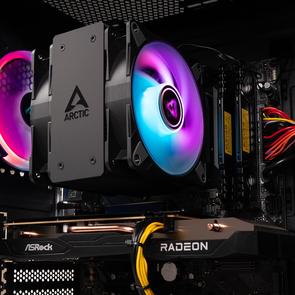 Sistem Desktop PC Gaming Spacer Overlord, Ryzen 5 5600, 32 GB DDR4, 1TB SSD, RX 7600 Challenger 8GB OC, no OS, negru, "SPACER-Overlord-09VN" - 5949046616132 — miniatură