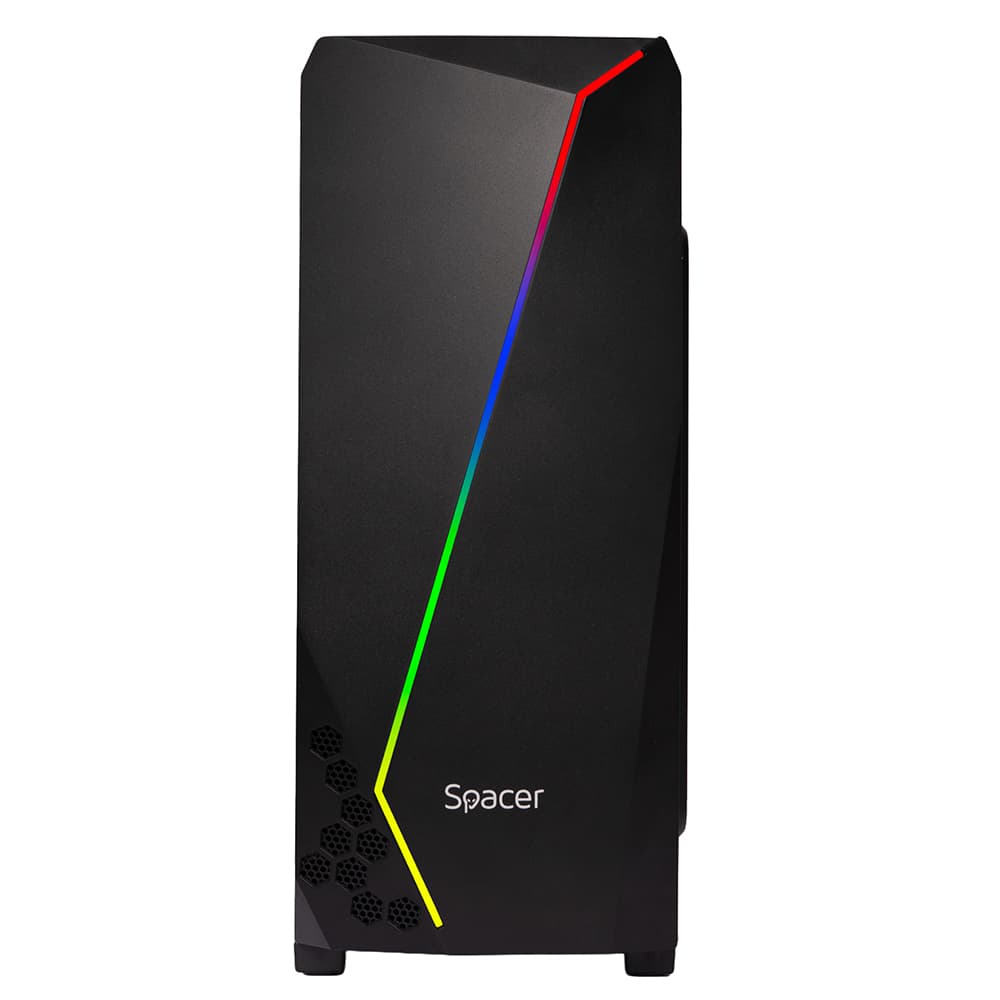 Sistem Desktop PC Spacer Terminator, Ryzen 3 3200G, 8GB DDR4, 512 GB SSD, video on board, no OS, negru, "SPACER-Terminator-11VN" - 5949046616163 — miniatură