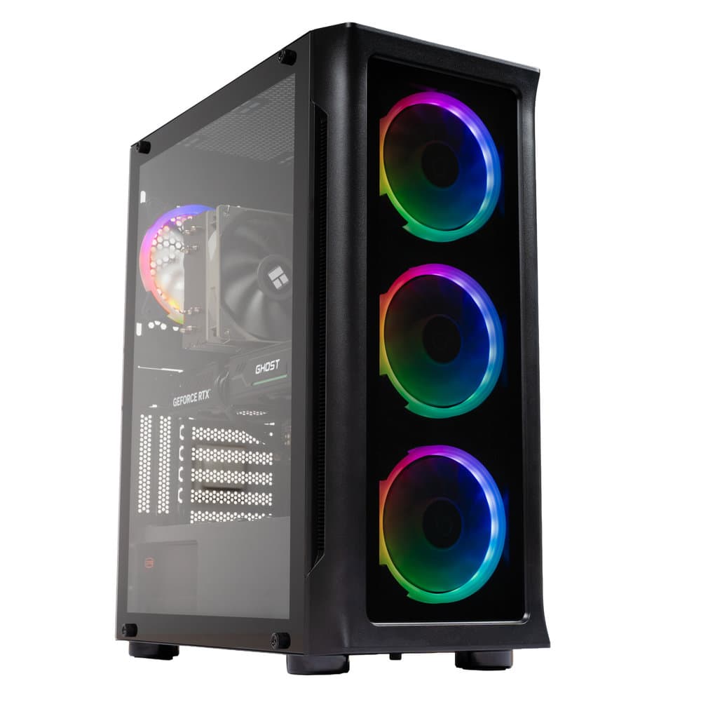 Sistem Desktop PC Gaming Spacer Warlord, i5-12400F, 16GB DDR, 512 GB SSD M.2, RTX 3060 Windforce 12GB, No OS, negru, "SPACER-Warlord-13VN"