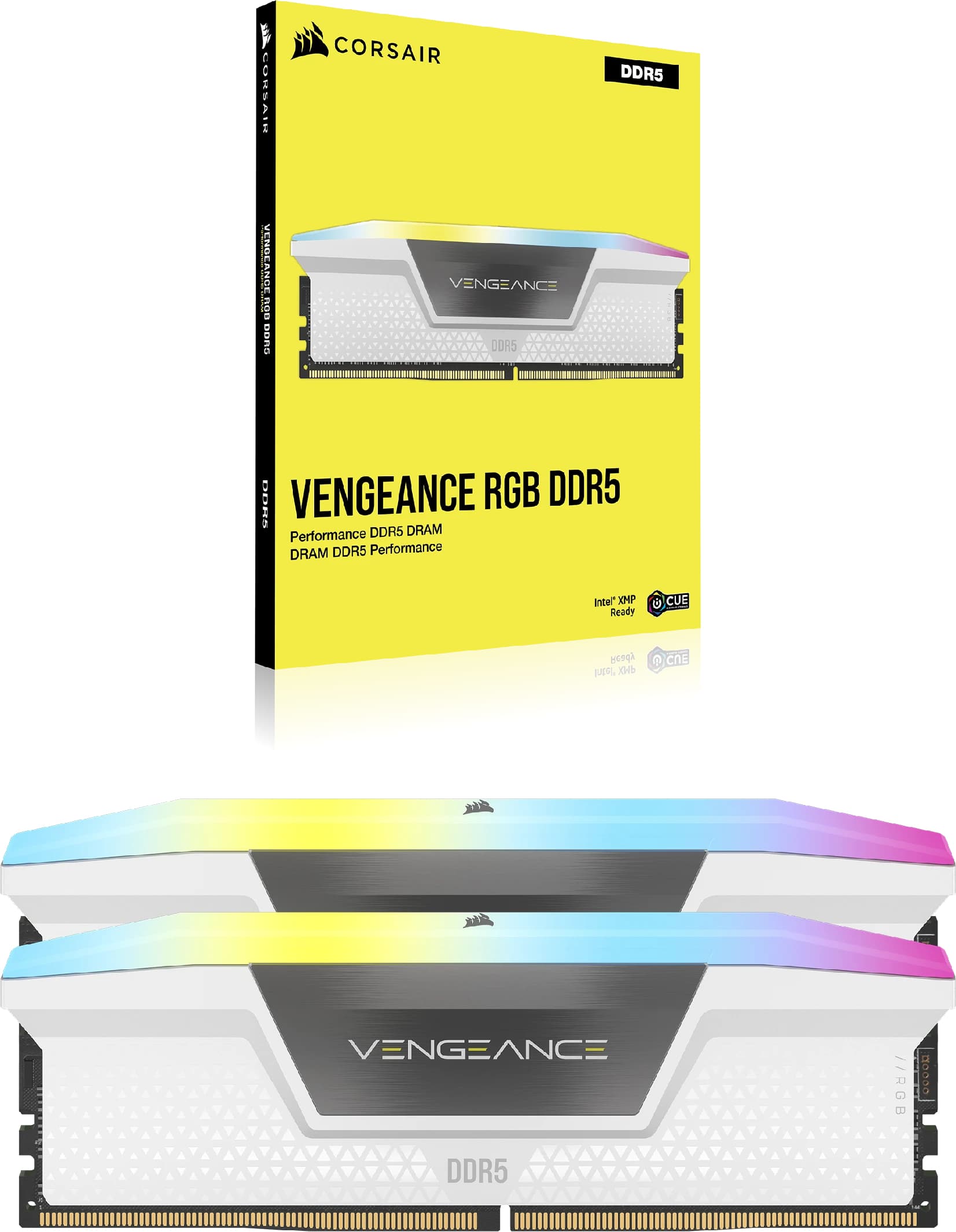 Vengeance RGB White 64GB DDR5 6000MHz CL30 Dual Channel Kit "CMH64GX5M2B6000Z30W" — miniatură