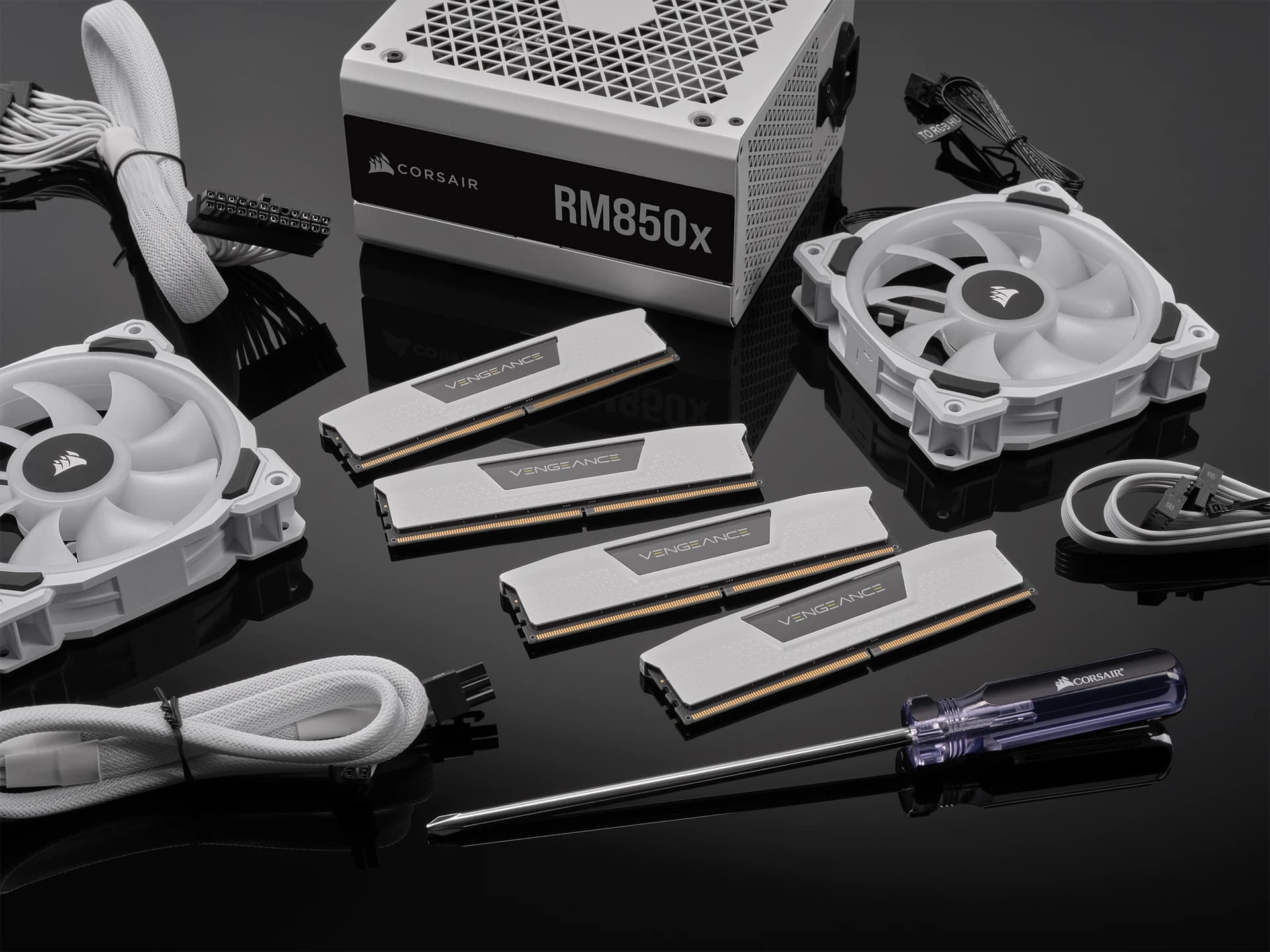 Corsair Memorie DDR5, 64 GB, KIT 2 x 32 GB, 6000MT/s, C30, 1.4V, Alb, VENGEANCE "CMK64GX5M2B6000Z30W" — miniatură