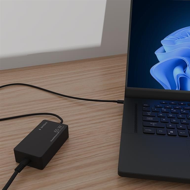ALIMENTATOR Notebook Universal AC-DC, GEMBIRD, 65W - tensiuni 5V/9V/12V/15V/20V DC la 3.25 A max, protectie la supratensiuni, scurtcircuit, supraincalzire, supraincarcare, USB-C, negru, "NPA-AC-PDQC65-01" — miniatură