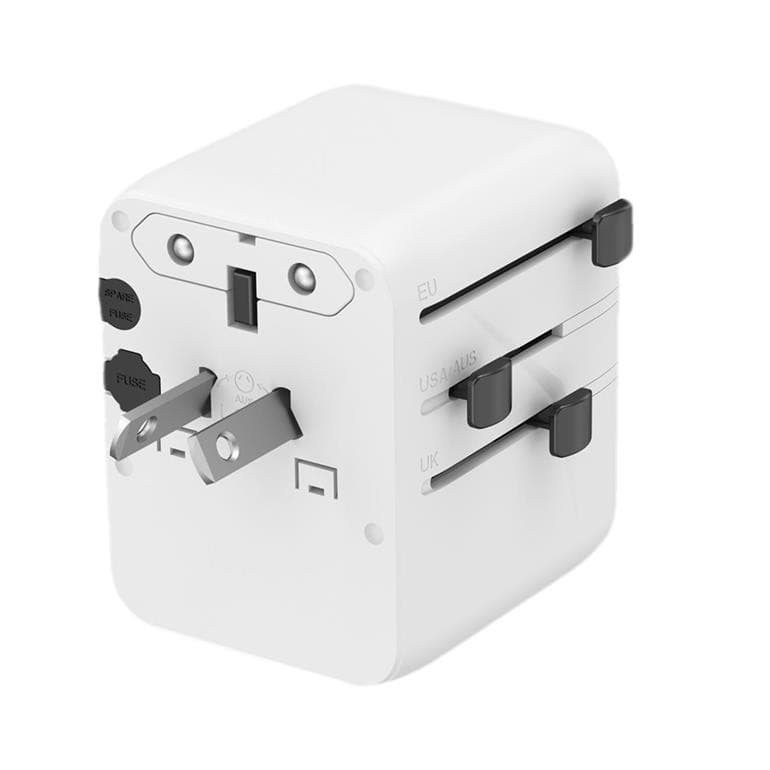ADAPTOR GEMBIRD, universal, conectori: US/UK/EU/AU, 2x USB Type-C PD 20W, 1x USB-A QC 18W, siguranta 10A, max. 2500W, alb, "TPA-1A2C20-01-W" — miniatură