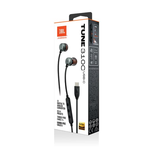 Casti Tune 310C Pure Bass In-Ear Headphones, (Type-C), Black "JBL-T310C-BLK" — miniatură