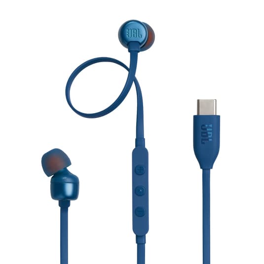 Casti Tune 310C Pure Bass In-Ear Headphones, (Type-C), Blue "JBL-T310C-BLU"