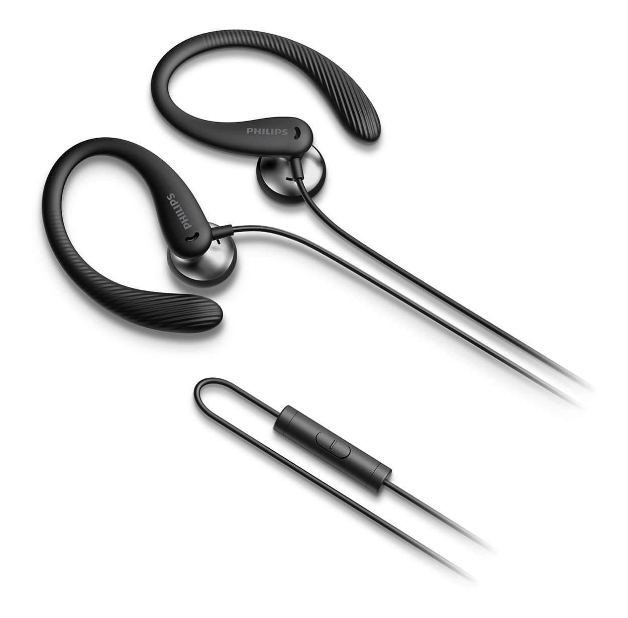 Philips TAA1105BK/00 headphones/headset Wired Ear-hook, In-ear Sports Black "TAA1105BK/00" — miniatură