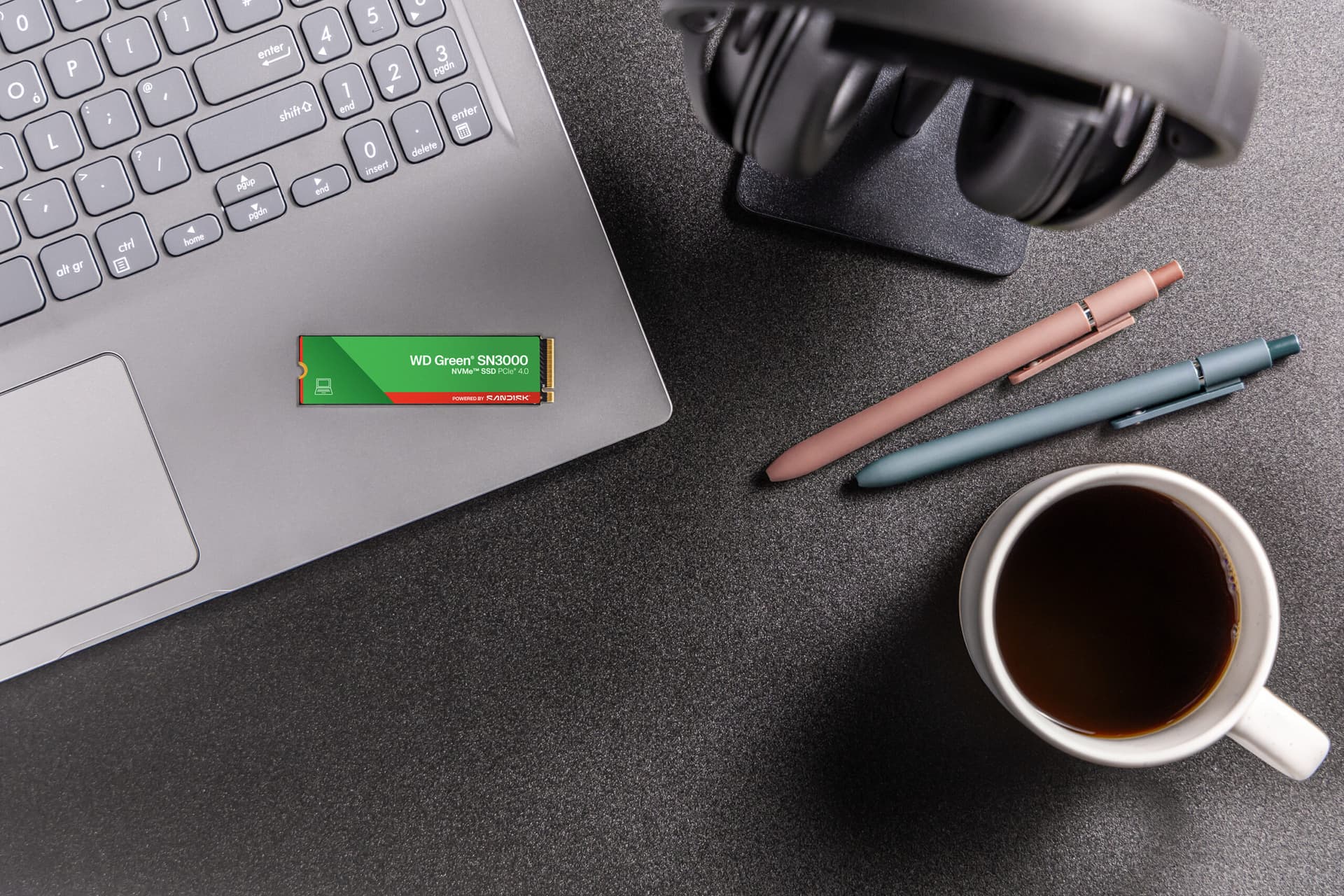 SSD PCIE G4 M.2 NVME 500GB/GREEN SN3000 WDS500G4G0E WDC "WDS500G4G0E" — miniatură
