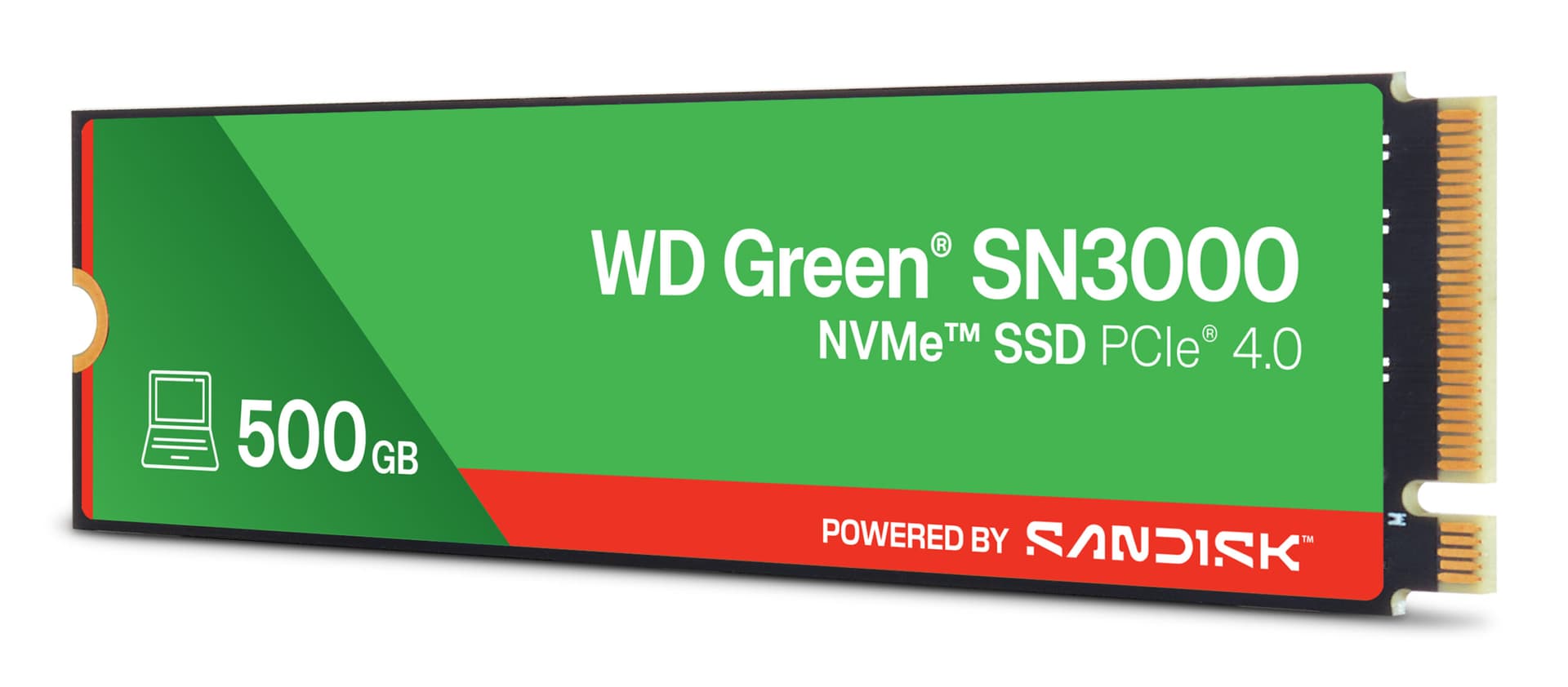 SSD PCIE G4 M.2 NVME 500GB/GREEN SN3000 WDS500G4G0E WDC "WDS500G4G0E" — miniatură