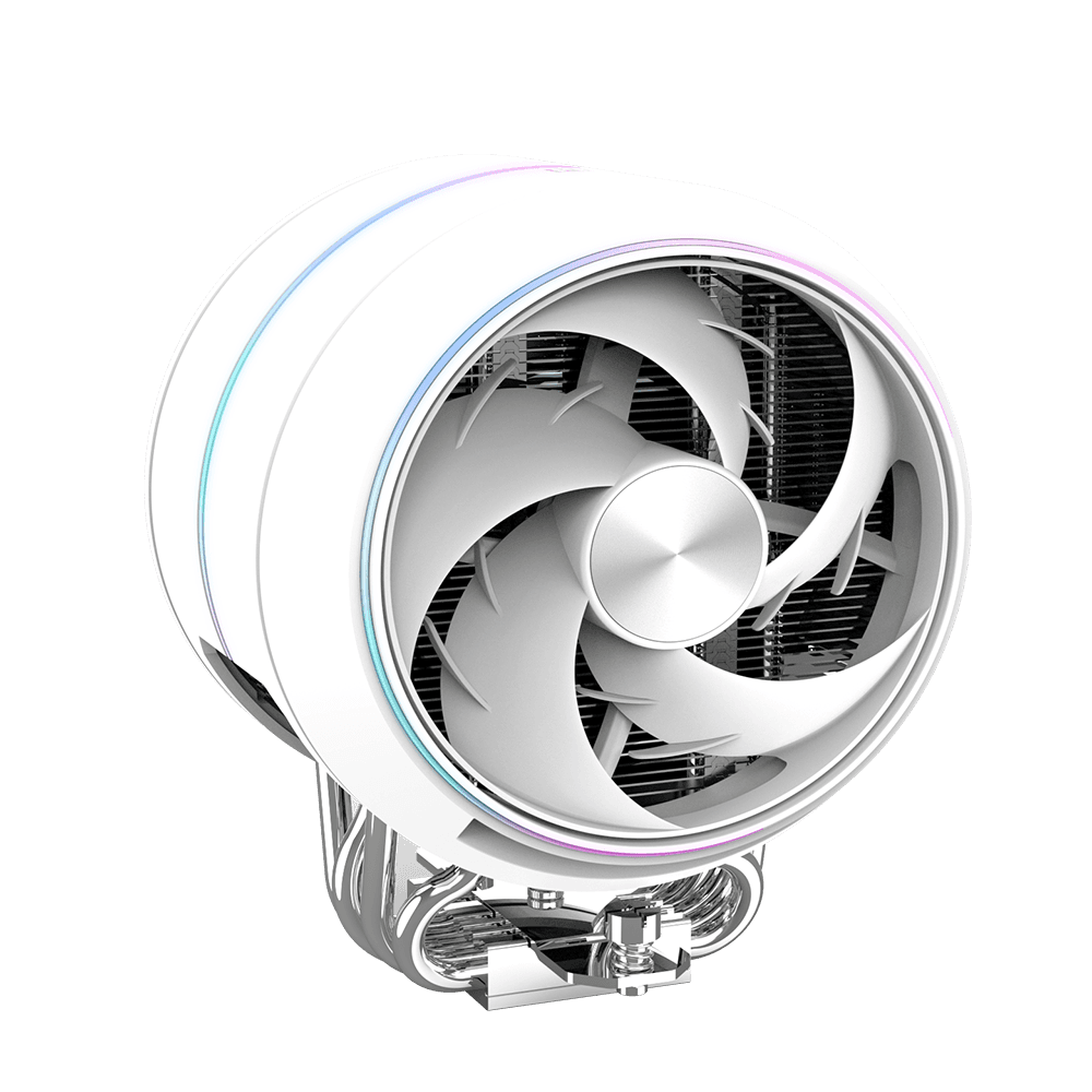 COOLER Zalman "ZET5" skt. Intel si AMD, racire cu aer, vent. 120mm, 600 - 2000 RPM, 5 heatpipes, inaltime 158mm, ARGB adresabil,"ZET5 WHITE" — miniatură