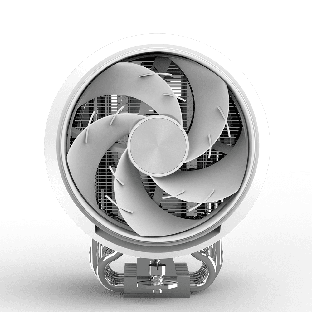 COOLER Zalman "ZET5" skt. Intel si AMD, racire cu aer, vent. 120mm, 600 - 2000 RPM, 5 heatpipes, inaltime 158mm, ARGB adresabil,"ZET5 WHITE" — miniatură
