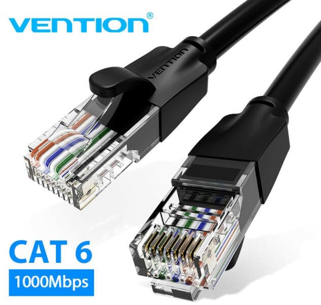Patch Cord UTP Vention, 3m, Cat 6, RJ-45 (T) la RJ-45 (T), 26 AWG, negru, "IBEBI" - 6922794741072