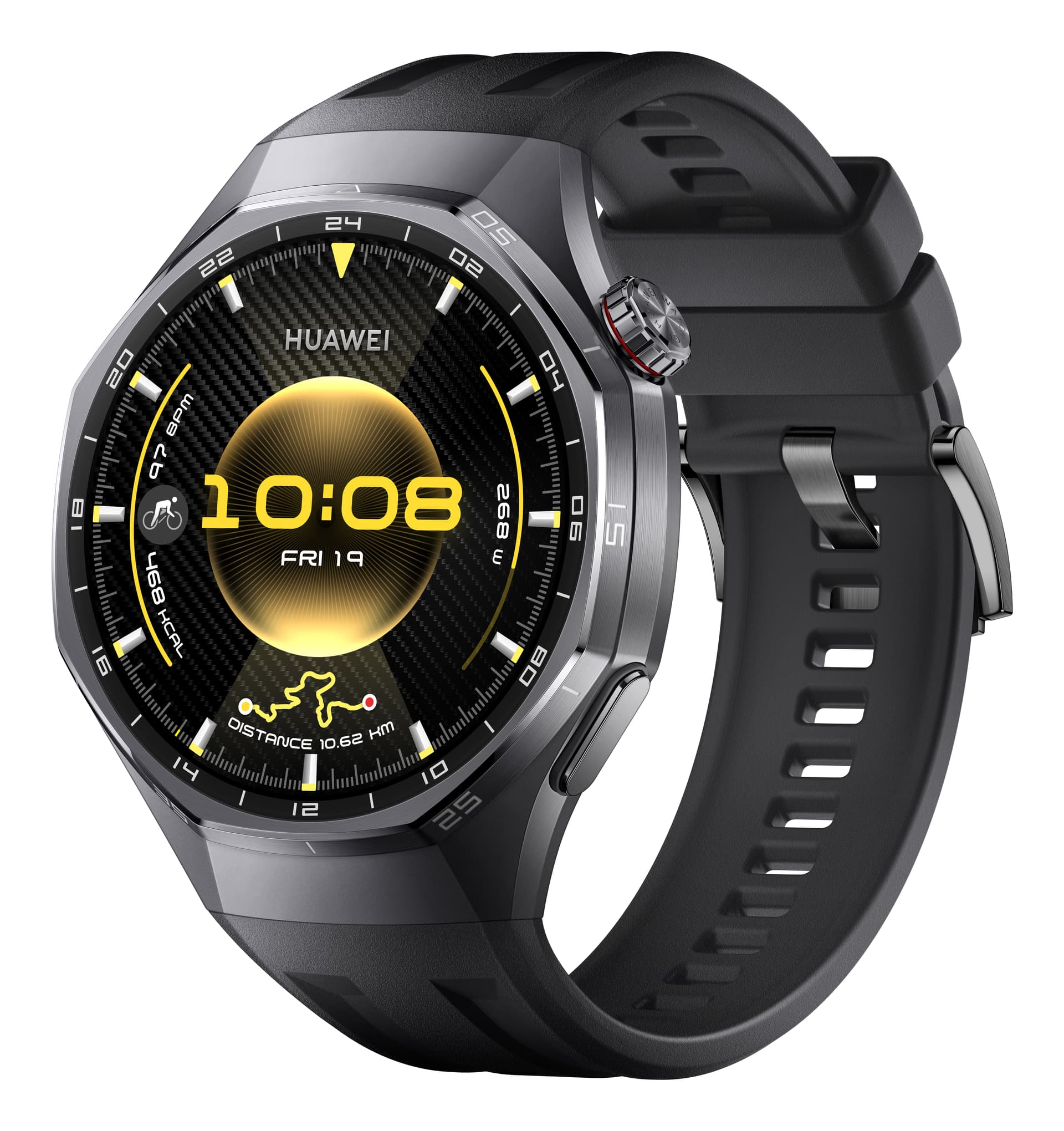 Smartwatch Watch GT 6 Pro, 46MM, Black Titanium Alloy Case, Black Fluoroelastomer Strap "55020FTU" — miniatură