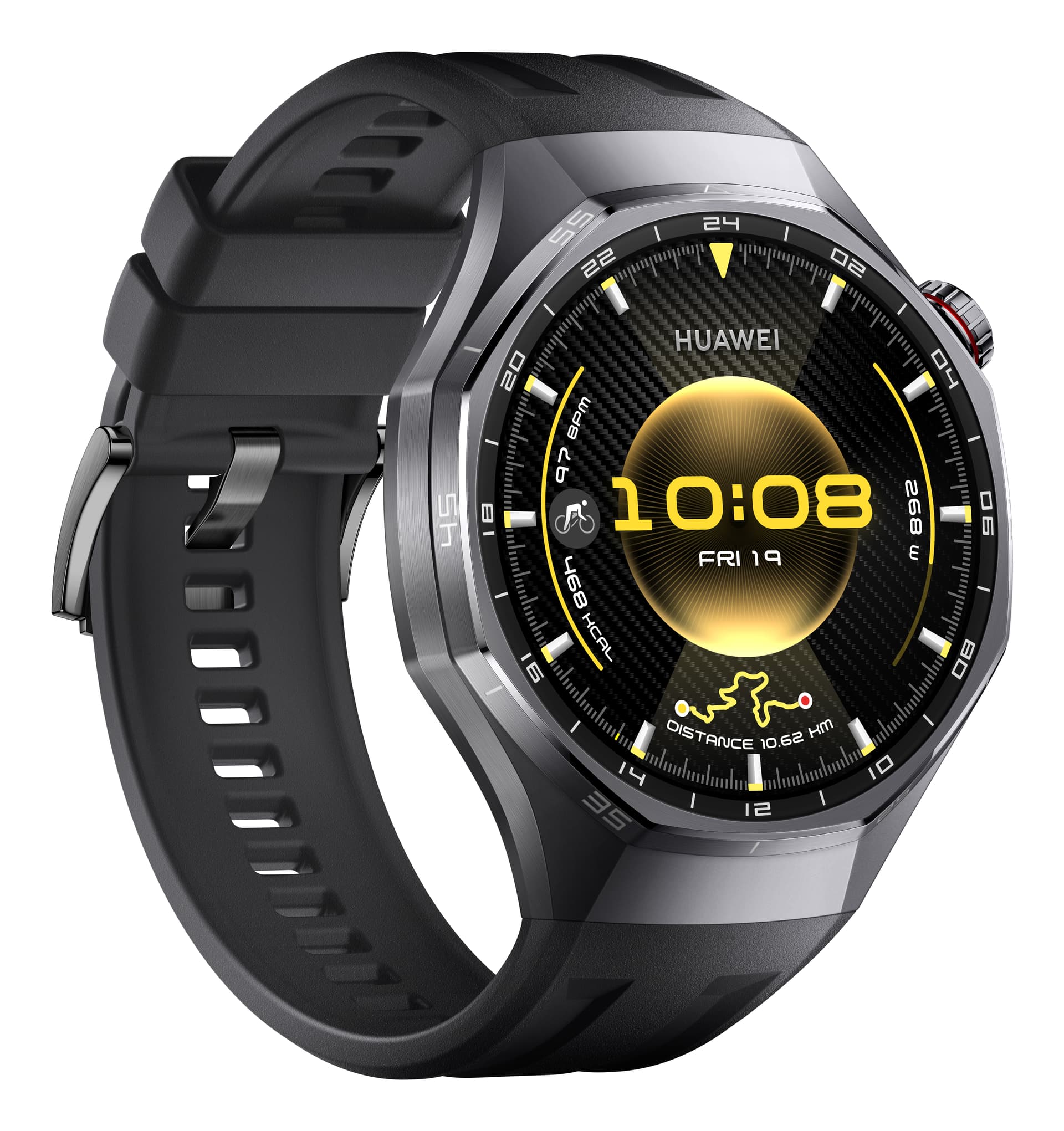 Smartwatch Watch GT 6 Pro, 46MM, Black Titanium Alloy Case, Black Fluoroelastomer Strap "55020FTU" — miniatură