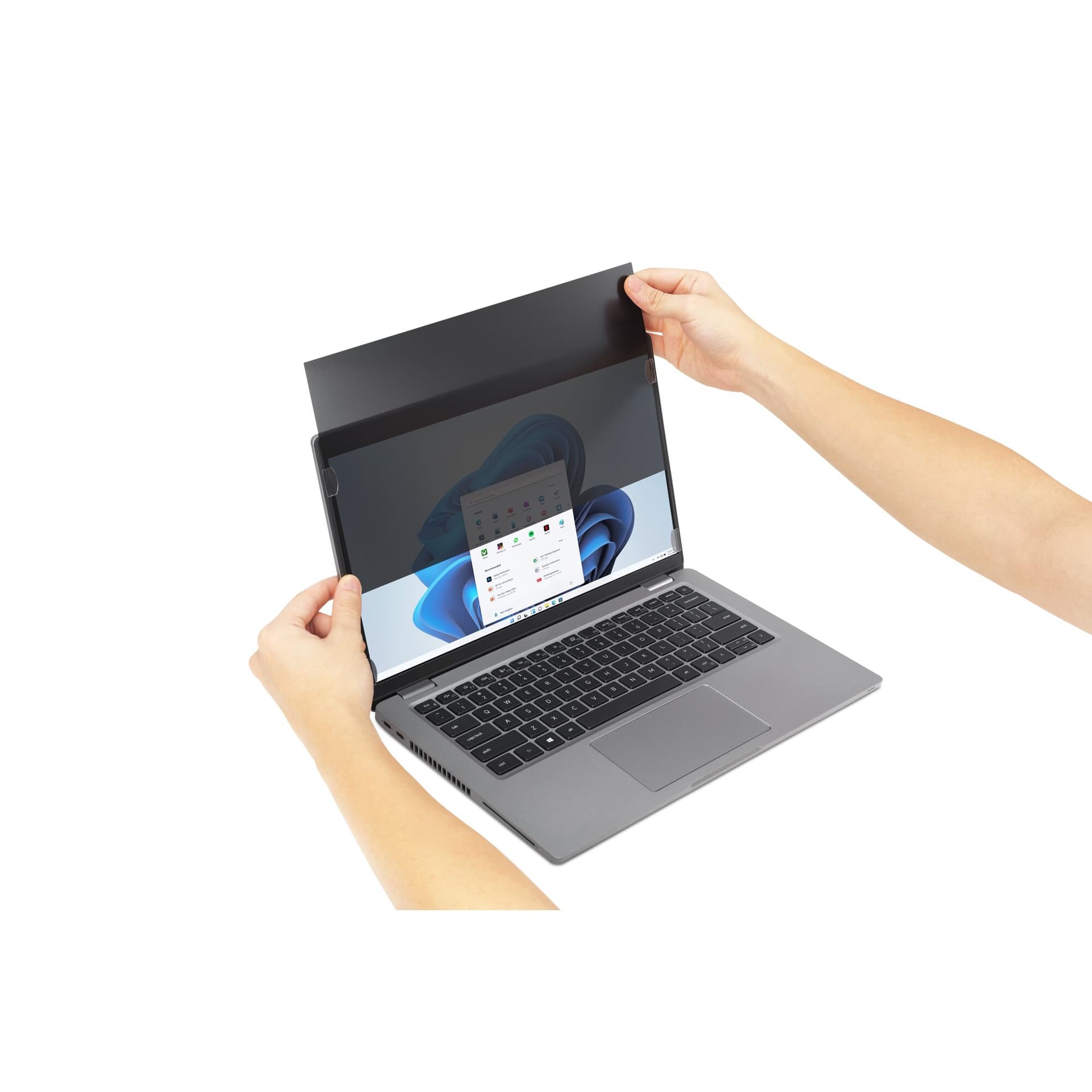 FILTRU confidentialitate Kensington, pentru laptop, 13.3", 16:10, 2 fete(lucios si mat), prindere duala,limiteaza campul vizual la 30gr, reduce lumina cu pana la 22%, 294x1x169mm, 0.21Kg, "626459" — miniatură