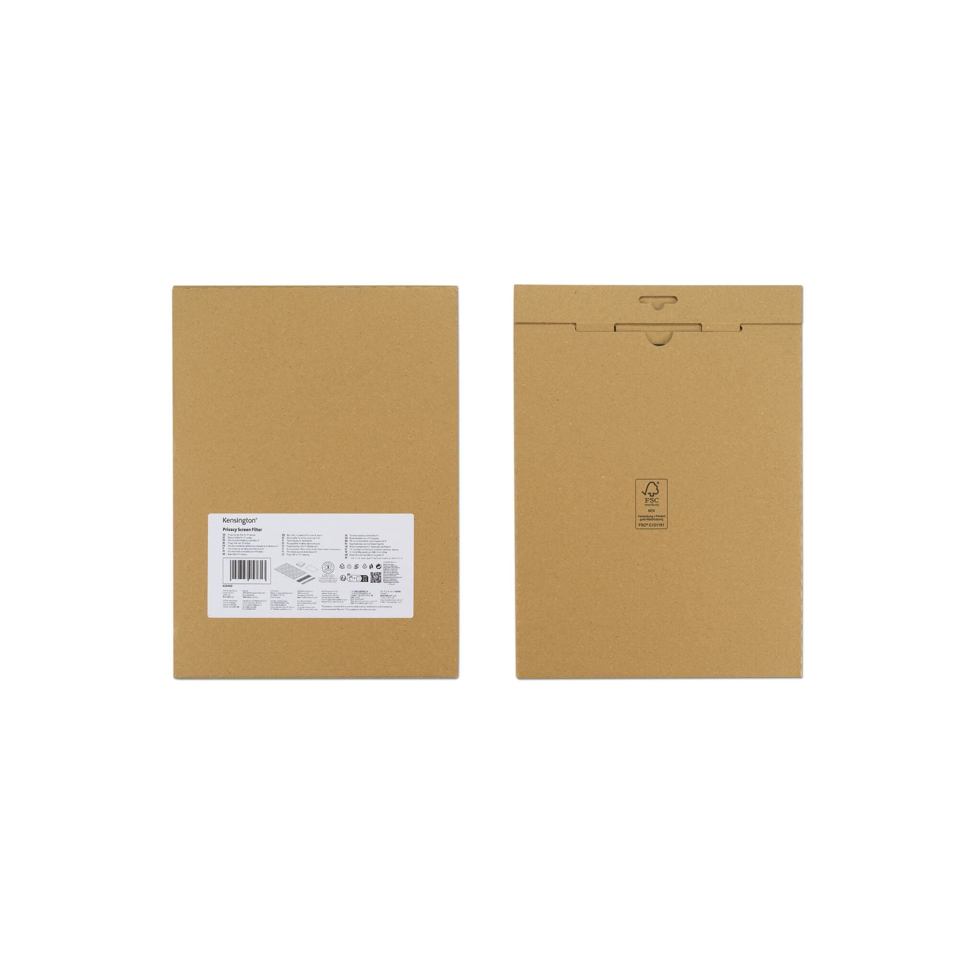 FILTRU confidentialitate Kensington, pentru laptop, 13.3", 16:10, 2 fete(lucios si mat), prindere duala,limiteaza campul vizual la 30gr, reduce lumina cu pana la 22%, 294x1x169mm, 0.21Kg, "626459" — miniatură