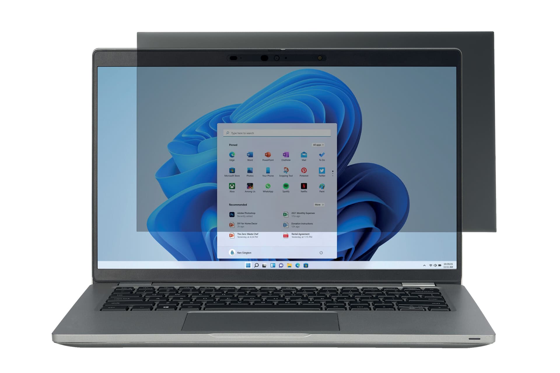 FILTRU confidentialitate Kensington, pentru laptop, 16", 16:10, 2 zone , detasabil, "628662" — miniatură
