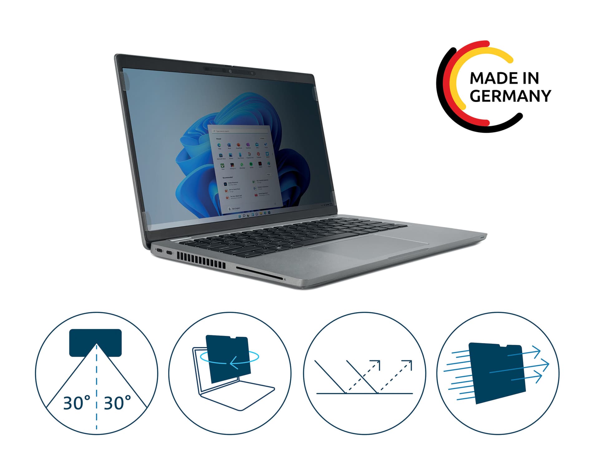 FILTRU confidentialitate Kensington, pentru laptop, 16", 16:10, 2 zone , detasabil, "628662" — miniatură