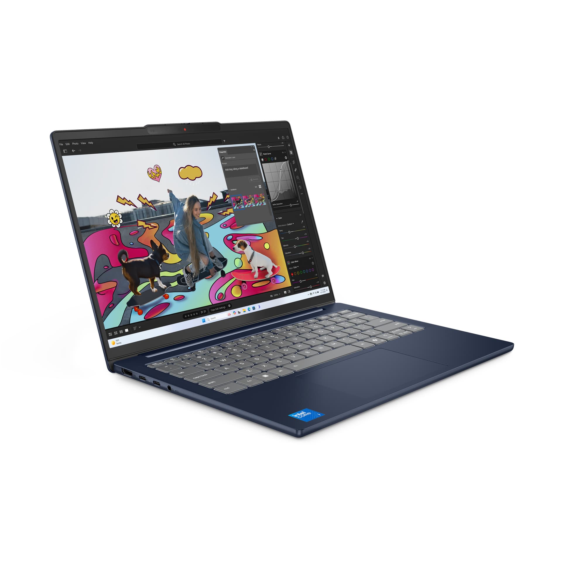 14 IdeaPad Slim 5 14IRH10R, WUXGA OLED, Procesor Intel® CoreTM 7 240H (24M Cache, up to 5.20 GHz), 32GB DDR5, 1TB SSD, Intel Graphics, No OS, Cosmic Blue "83J0003VRM" — miniatură
