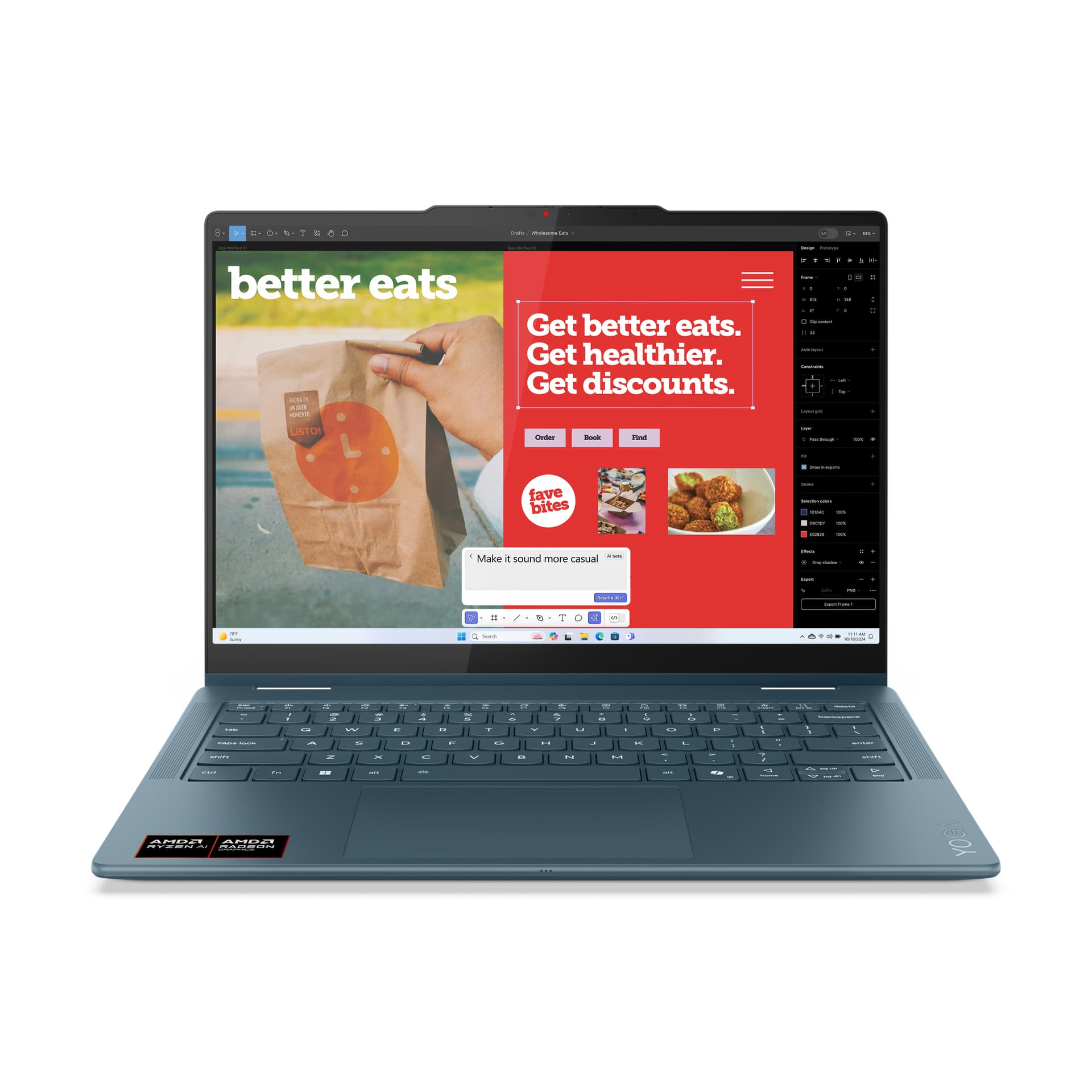 14 Yoga 7 2-in-1 14AKP10, WUXGA OLED Touch, Procesor AMD RyzenTM AI 5 340 (16M Cache, up to 4.8 GHz), 24GB LPDDR5X, 1TB SSD, AMD Radeon 840M, Win 11 Home, Tidal Teal, 3Yr Onsite Premium Care "83JR002ERM"