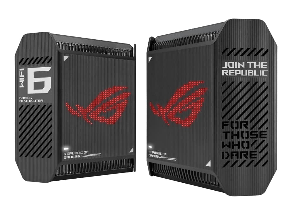 ASUS ROG Rapture GT6 Black 2PK AX10000 Whole-Home Tri-band Mesh WiFi 6 Router 802.11 a/b/g/n/ac/ax "90IG07F0-MU9A20" — miniatură