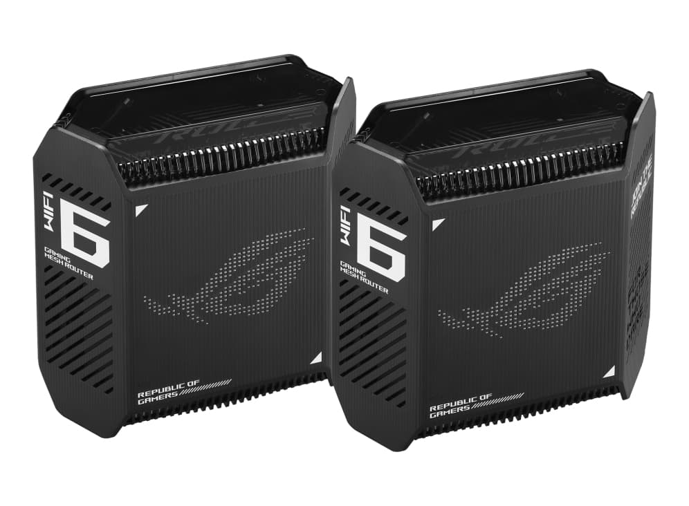 ASUS ROG Rapture GT6 Black 2PK AX10000 Whole-Home Tri-band Mesh WiFi 6 Router 802.11 a/b/g/n/ac/ax "90IG07F0-MU9A20" — miniatură