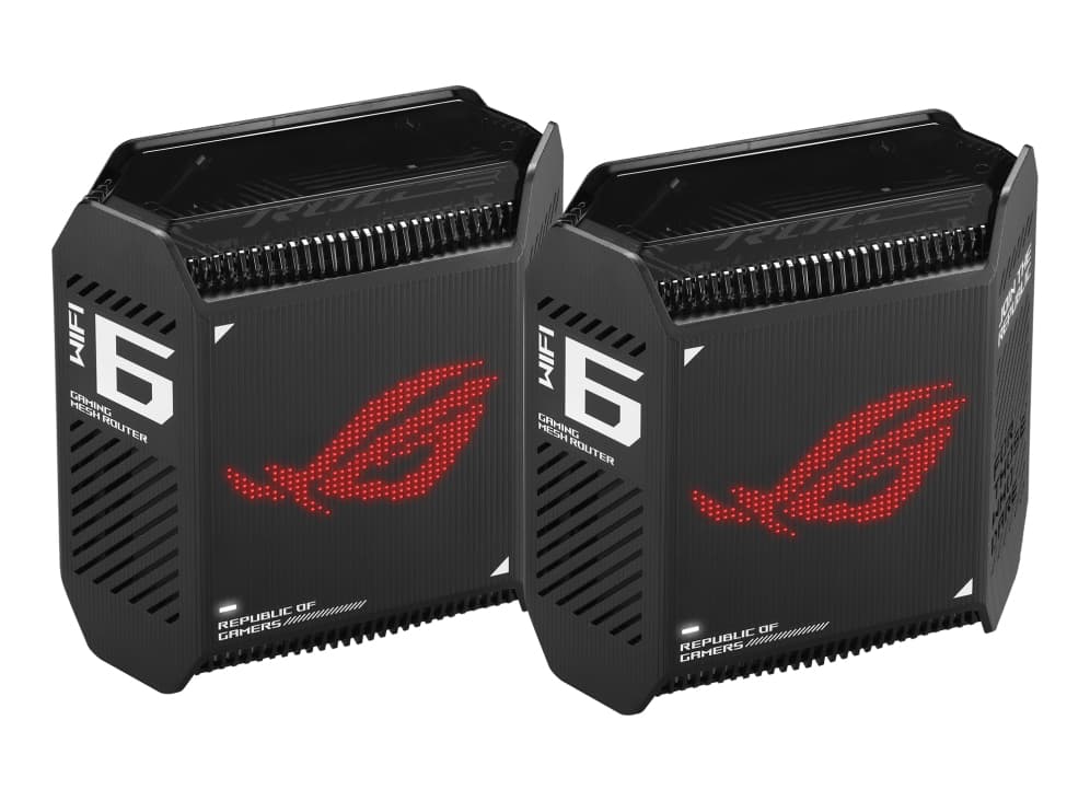 ASUS ROG Rapture GT6 Black 2PK AX10000 Whole-Home Tri-band Mesh WiFi 6 Router 802.11 a/b/g/n/ac/ax "90IG07F0-MU9A20" — miniatură