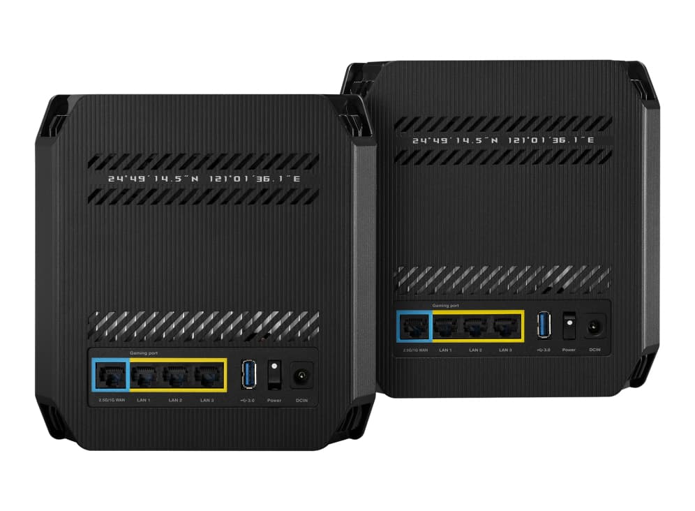 ASUS ROG Rapture GT6 Black 2PK AX10000 Whole-Home Tri-band Mesh WiFi 6 Router 802.11 a/b/g/n/ac/ax "90IG07F0-MU9A20" — miniatură
