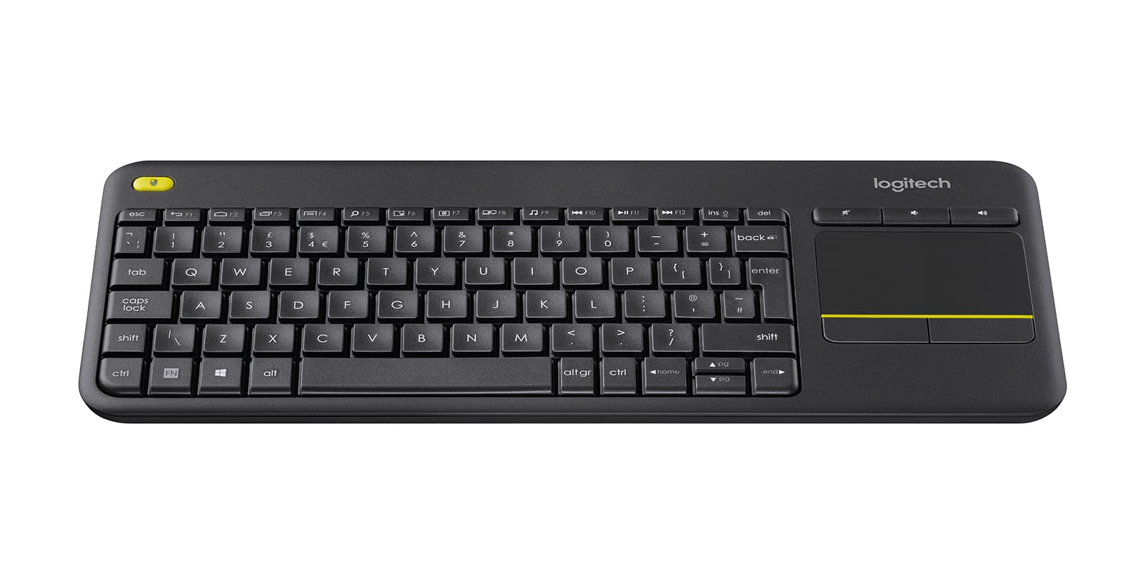 WIRELESS TOUCH KEYBOARD K400+/DARK - UK - 2.4GHZ INTNL "920-007143" — miniatură