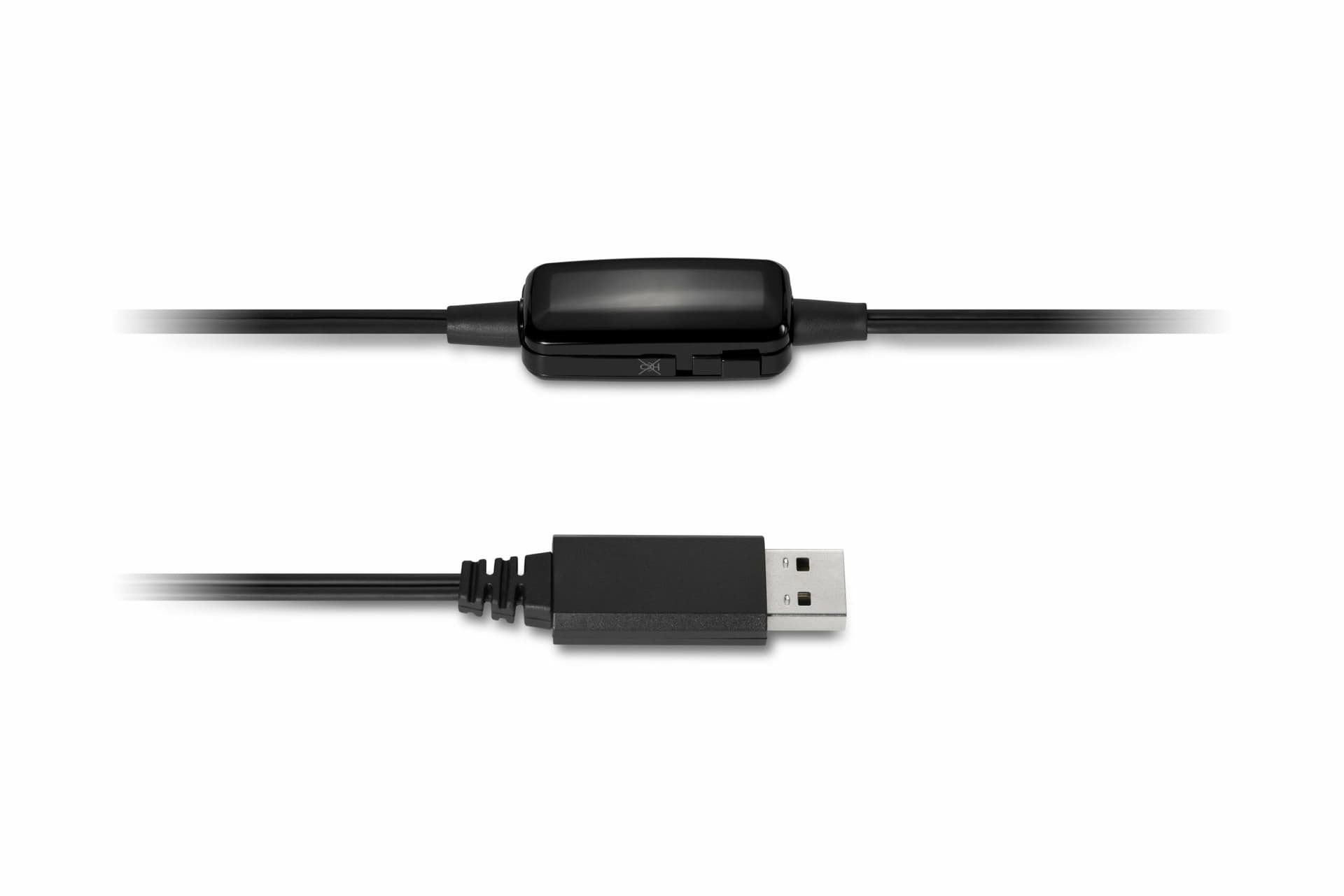 CASTI Kensington, cu fir, standard, utilizare multimedia, call center, microfon pe casca, noise-canceling, conectare prin USB 2.0, cablu 1.8m, negru, "K33065WW" — miniatură