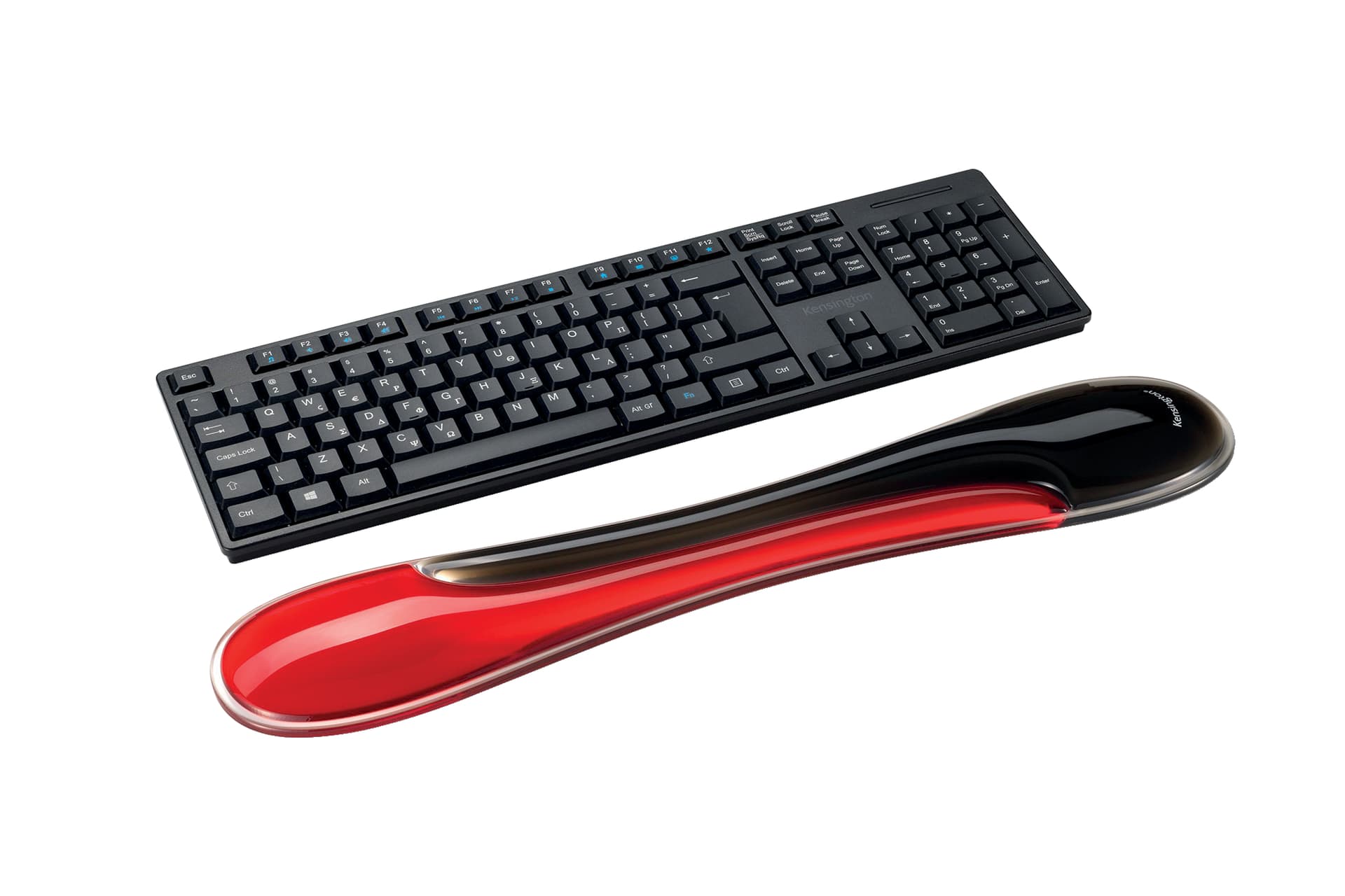 SUPORT ERGONOMIC KENSINGTON, "Slim Duo Gel KB", Suport pt. incheietura mainii, cu gel, rosu/negru, "K62442WW" — miniatură