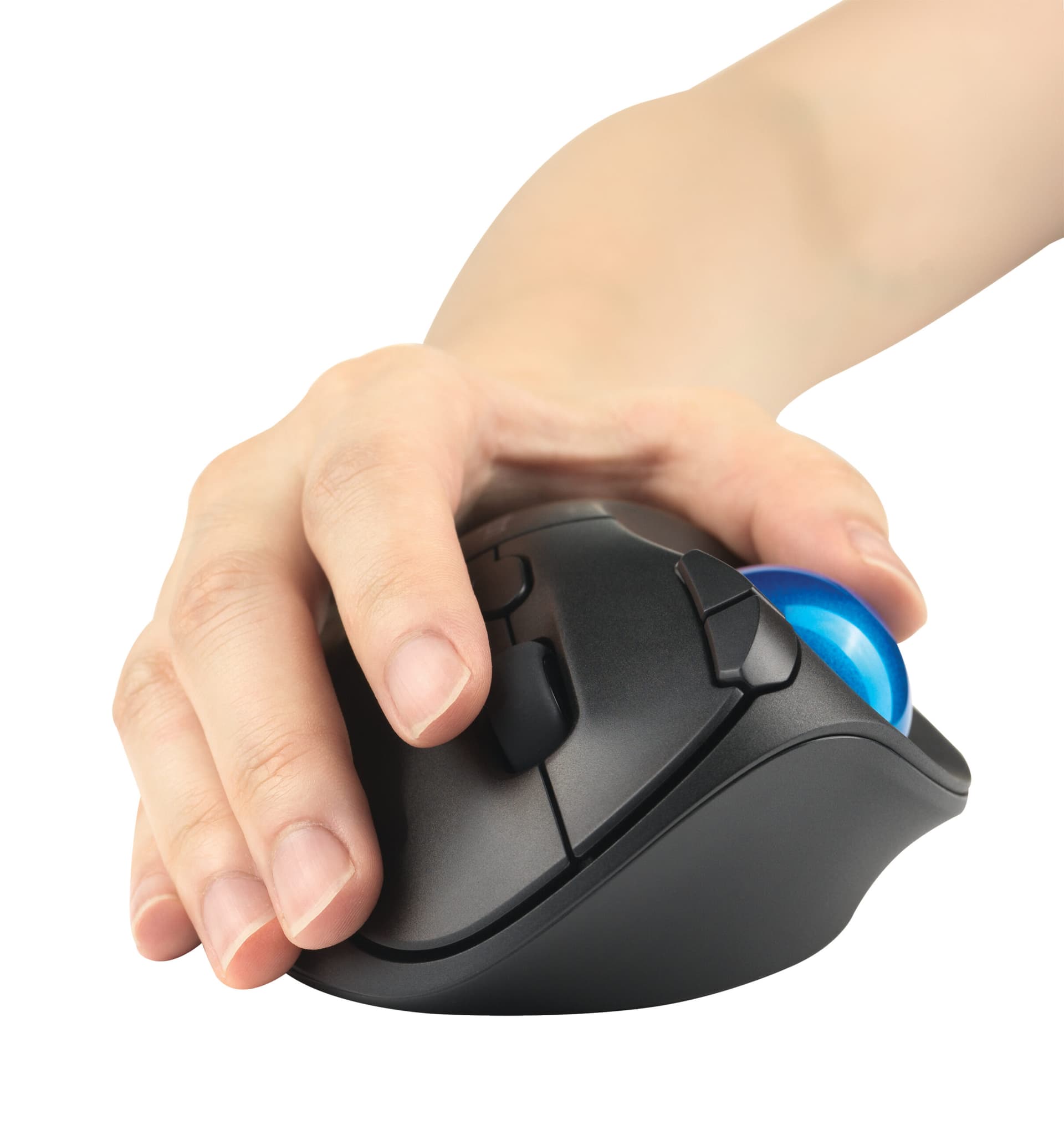 MOUSE Kensington - ergonomic, "Profit Ergo", PC sau NB, wireless, Bluetooth | 2.4GHz, optic, 1600 dpi, butoane/scroll 5/1, buton selectare viteza, negru, "TB450", "K72194WW" — miniatură