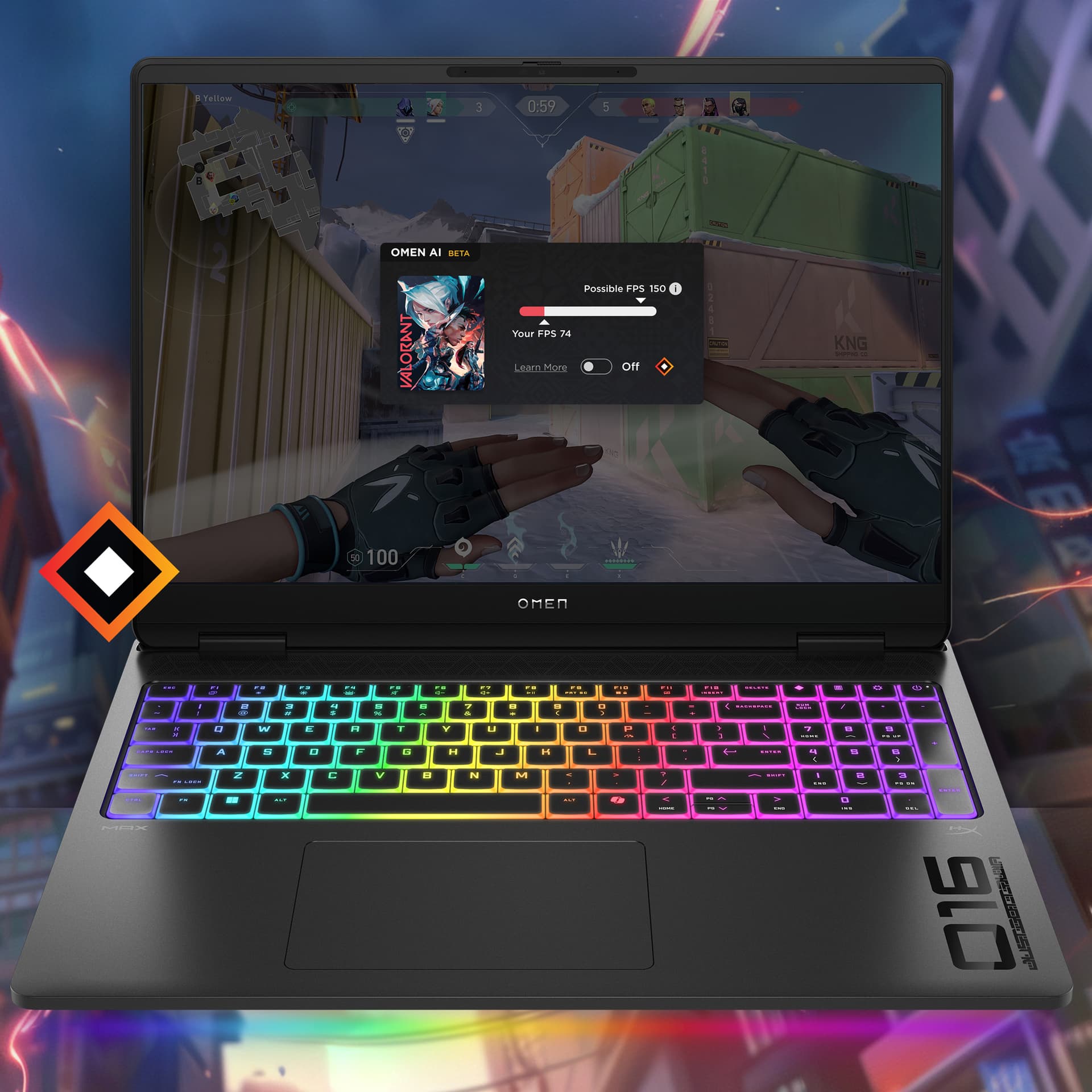 HP OMEN 16" U7-255HX 32 S-1T 5080-16 DOS "BJ3F9EA" — miniatură