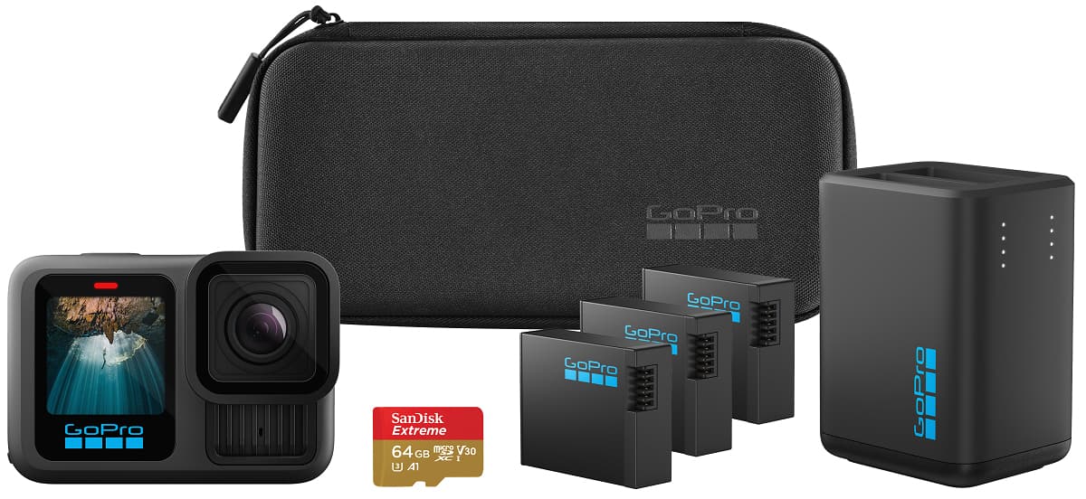 Bundle Camera de actiune H13B Extended Power, 64Gb3x bat Enduro, dual bat "CHDRB-134-RW"