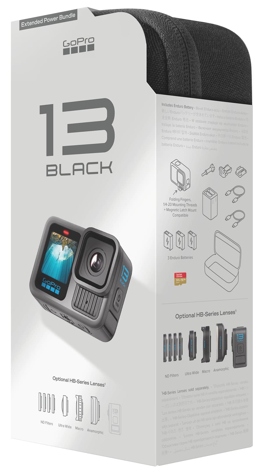 Bundle Camera de actiune H13B Extended Power, 64Gb3x bat Enduro, dual bat "CHDRB-134-RW" — miniatură