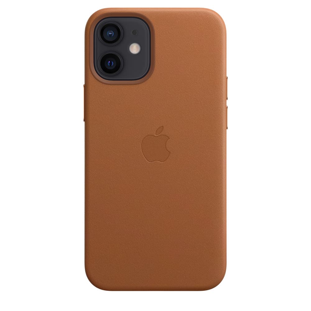Husa Apple Husa Original Leather iPhone 12 Mini, MagSafe, Saddle Brown "MHK93ZM/A" — miniatură