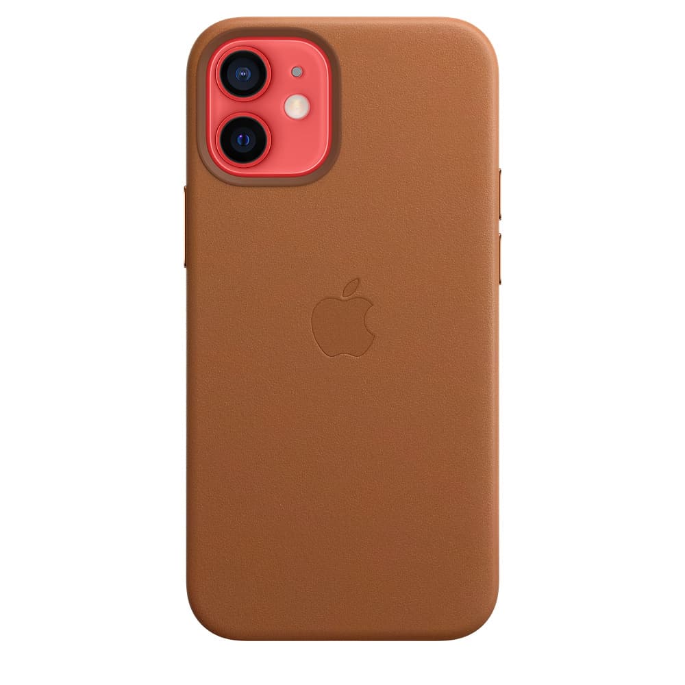 Husa Apple Husa Original Leather iPhone 12 Mini, MagSafe, Saddle Brown "MHK93ZM/A" — miniatură