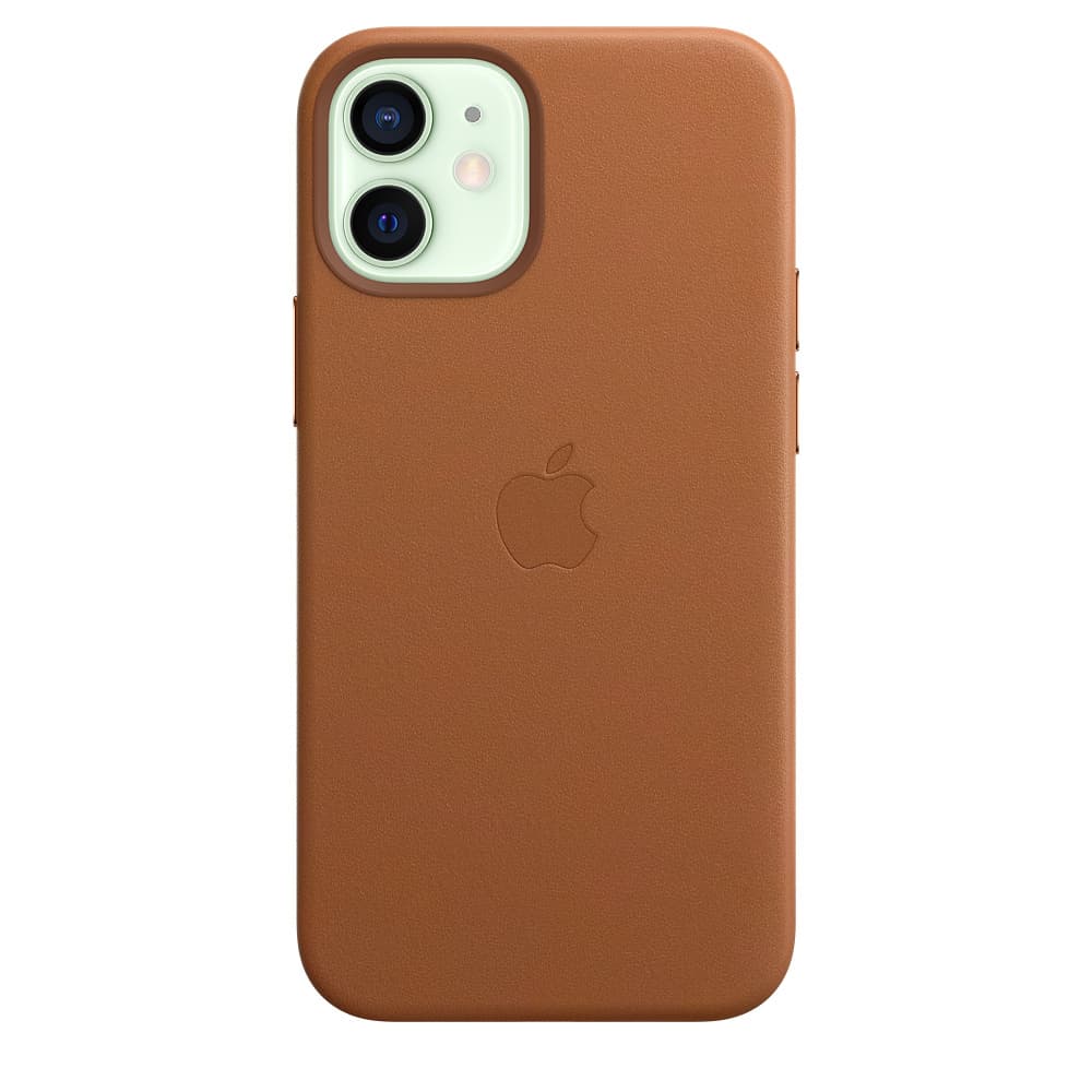 Husa Apple Husa Original Leather iPhone 12 Mini, MagSafe, Saddle Brown "MHK93ZM/A" — miniatură