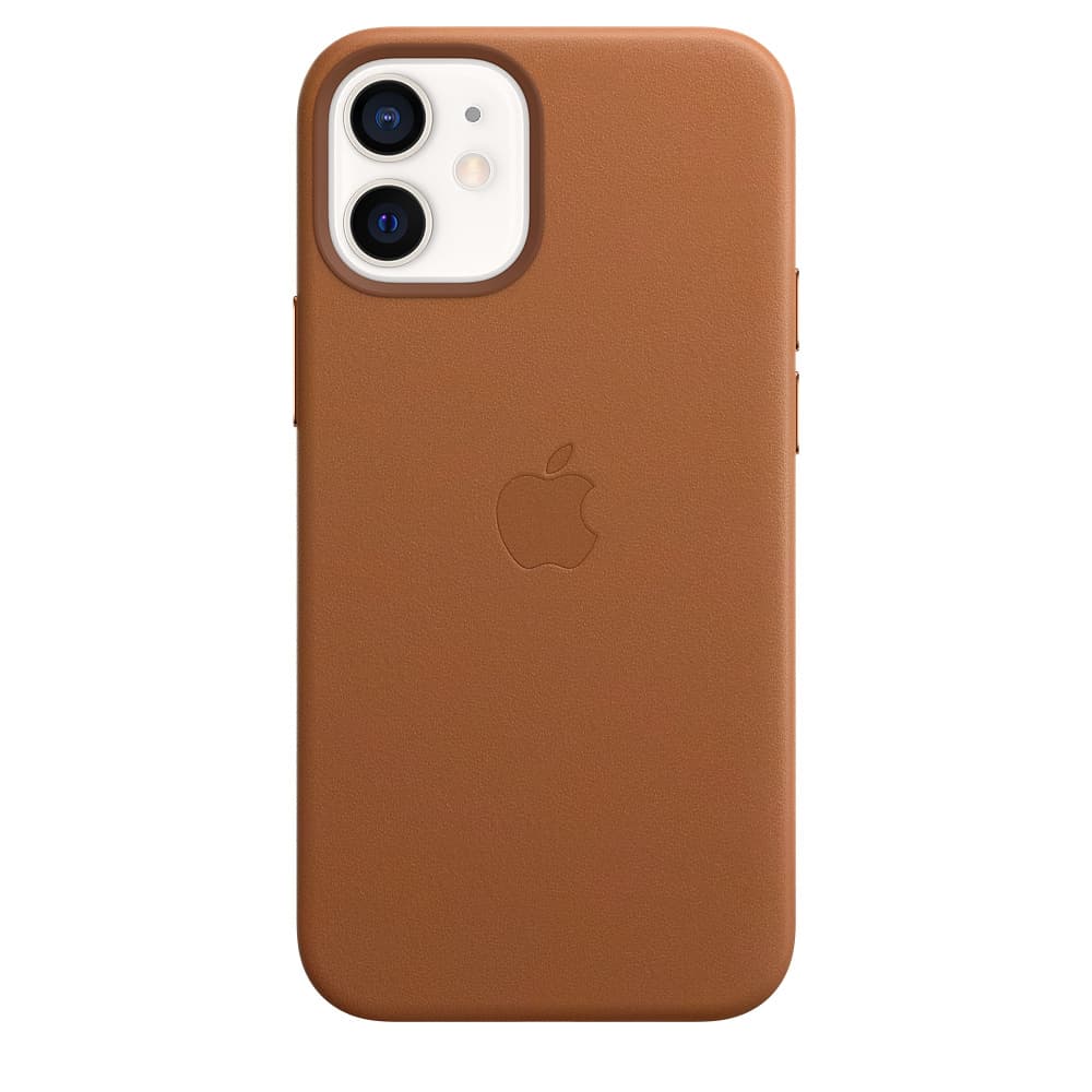 Husa Apple Husa Original Leather iPhone 12 Mini, MagSafe, Saddle Brown "MHK93ZM/A" — miniatură