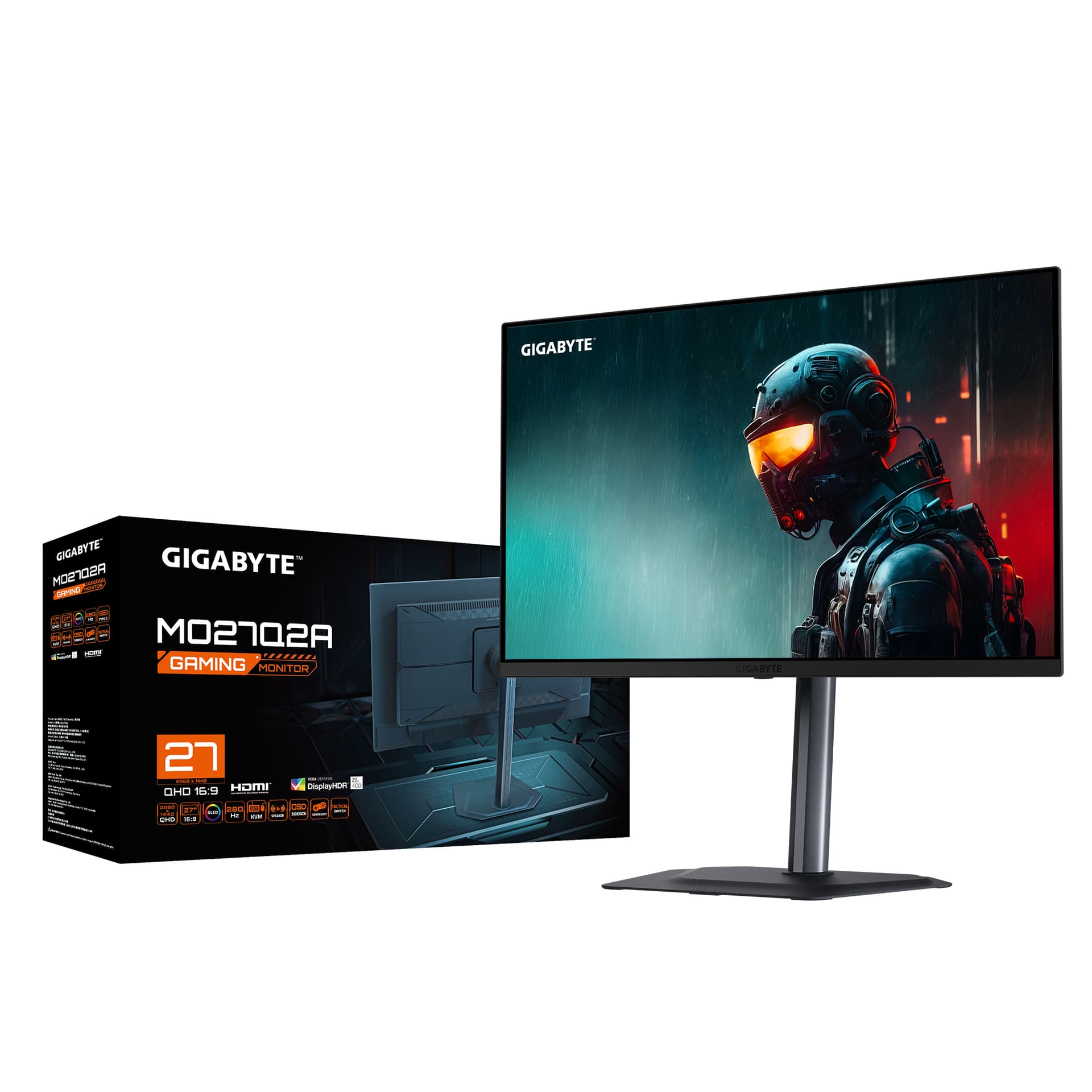 GIGABYTE MO27Q2A computer monitor "MO27Q2A EK" — miniatură