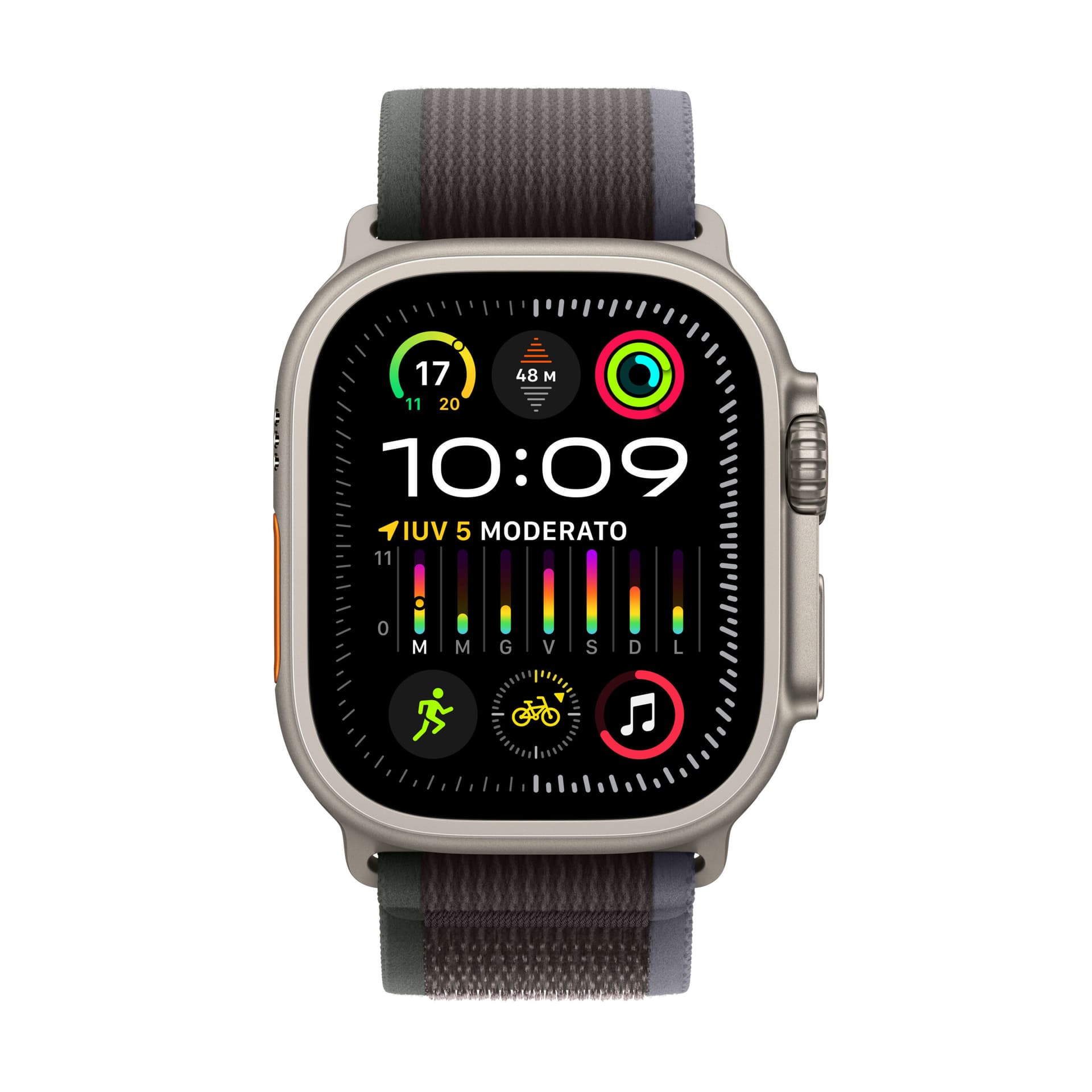 Smartwatch Watch Ultra 2 GPS + Cellular 49mm Titanium Case with Trail Loop S/M Blue/Black "MRF53" — miniatură