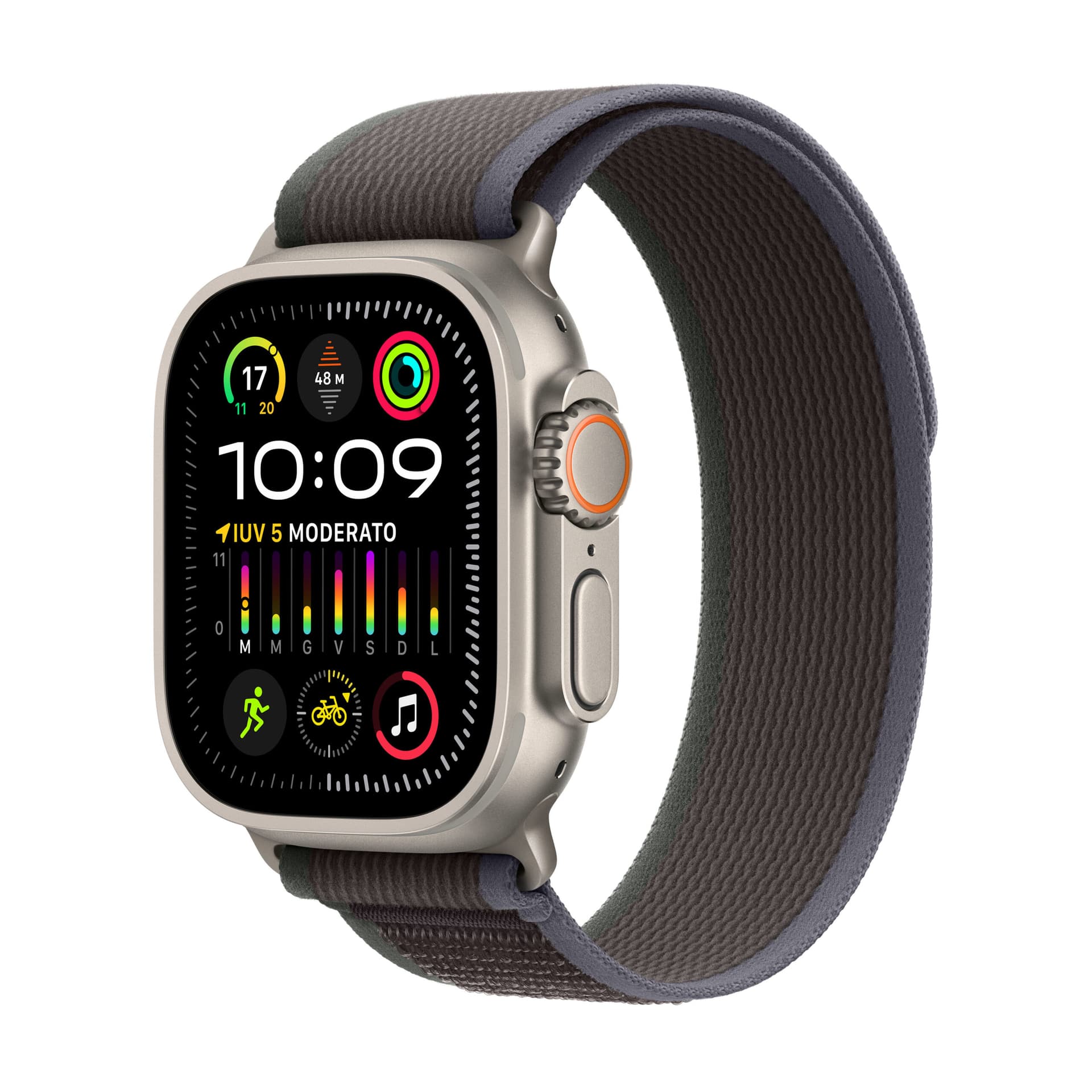 Smartwatch Watch Ultra 2 GPS + Cellular 49mm Titanium Case with Trail Loop S/M Blue/Black "MRF53"
