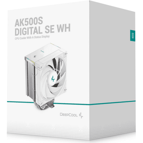COOLER DeepCool "AK500S DIGITAL SE WH", combatibil skt. Intel si AMD, racire cu aer, ventilator 120mm, 500 - 1850 rpm, 5x6 mm heatpipes,inaltime 155mm, alb "R-AK500S-WHADMN-GJD" — miniatură