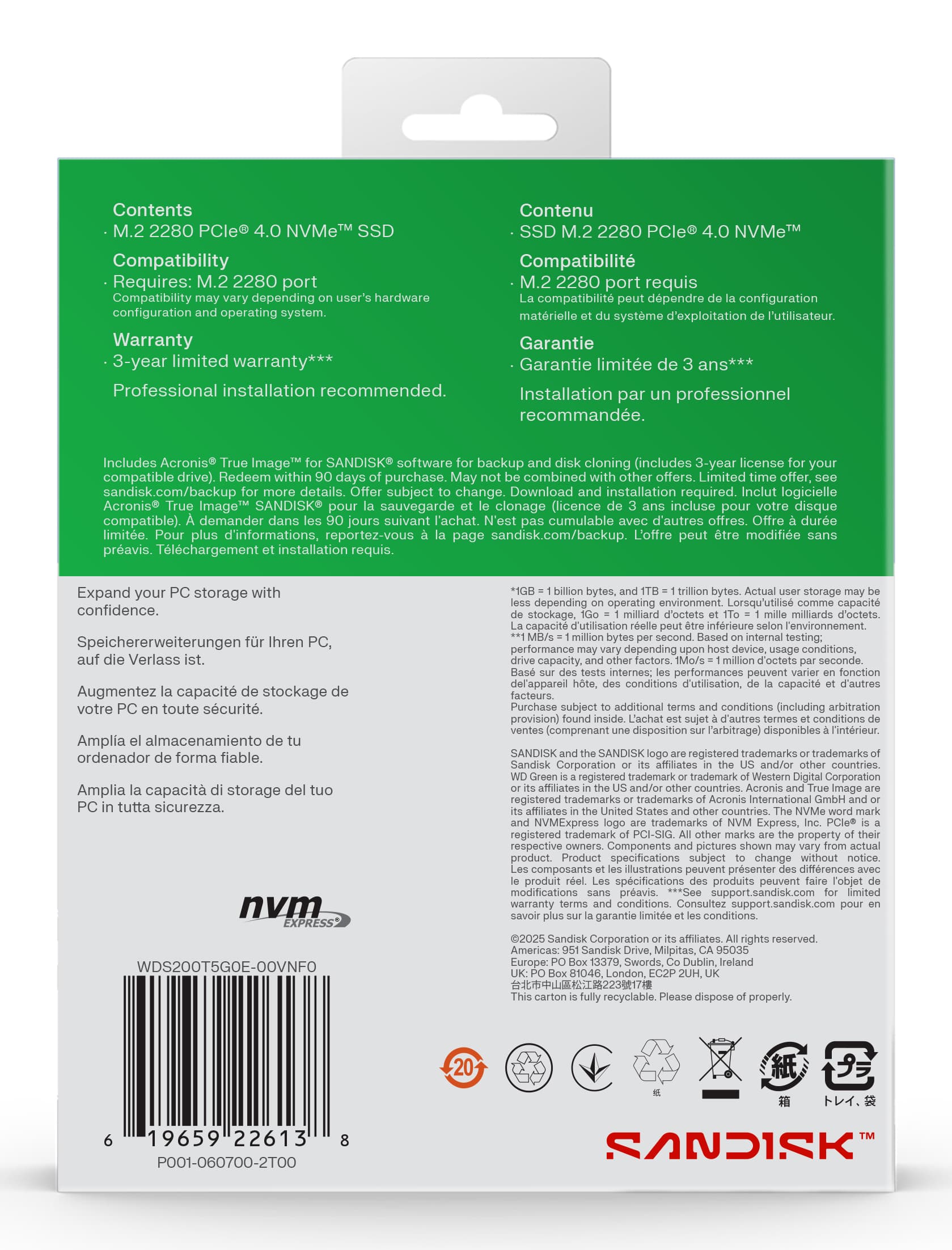 SSD PCIE G4 M.2 NVME 2TB/GREEN SN3000 WDS200T4G0E WDC "WDS200T4G0E" — miniatură
